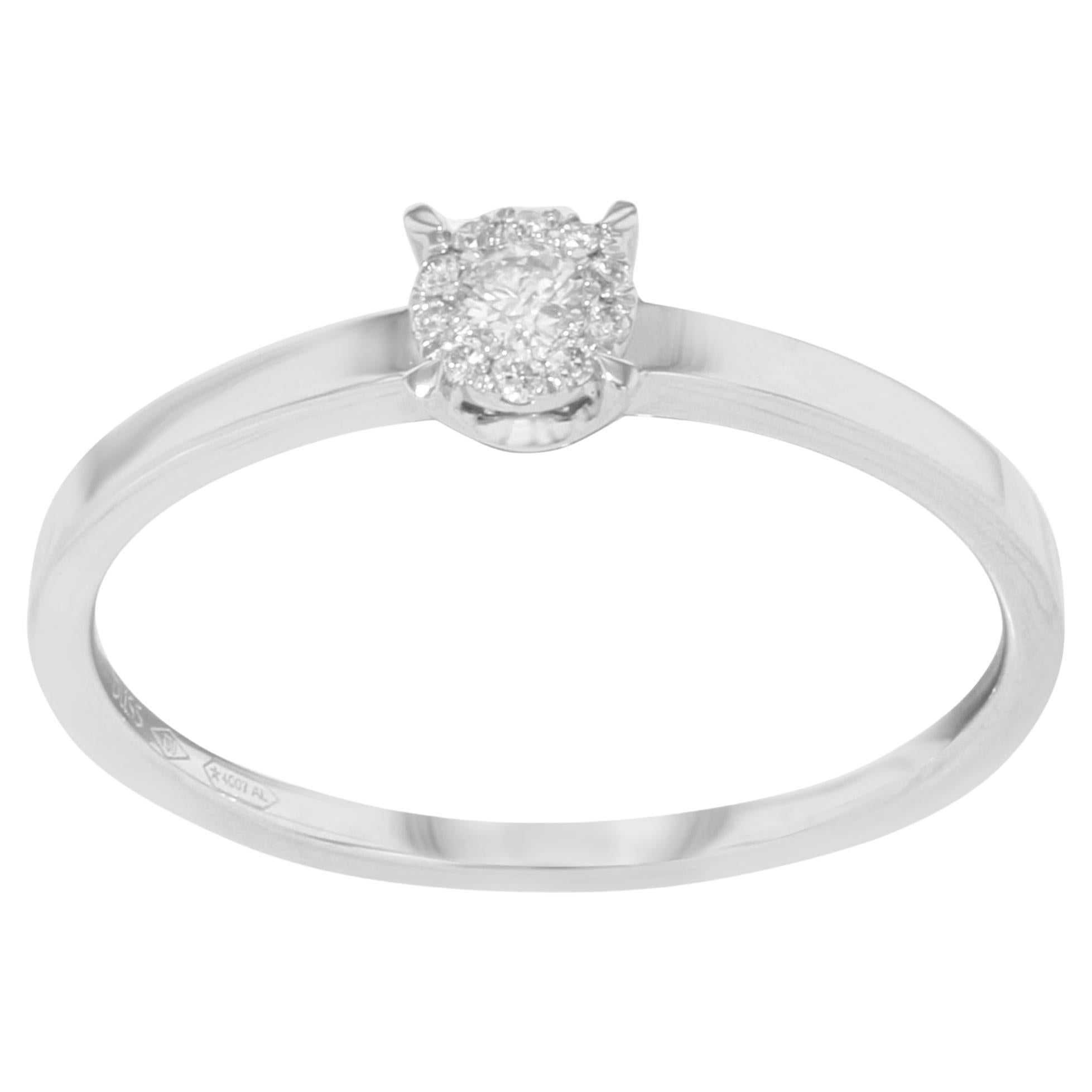Bliss by Damiani Diamond Engagement Ladies Ring 18K White Gold 0.10Cttw For  Sale at 1stDibs
