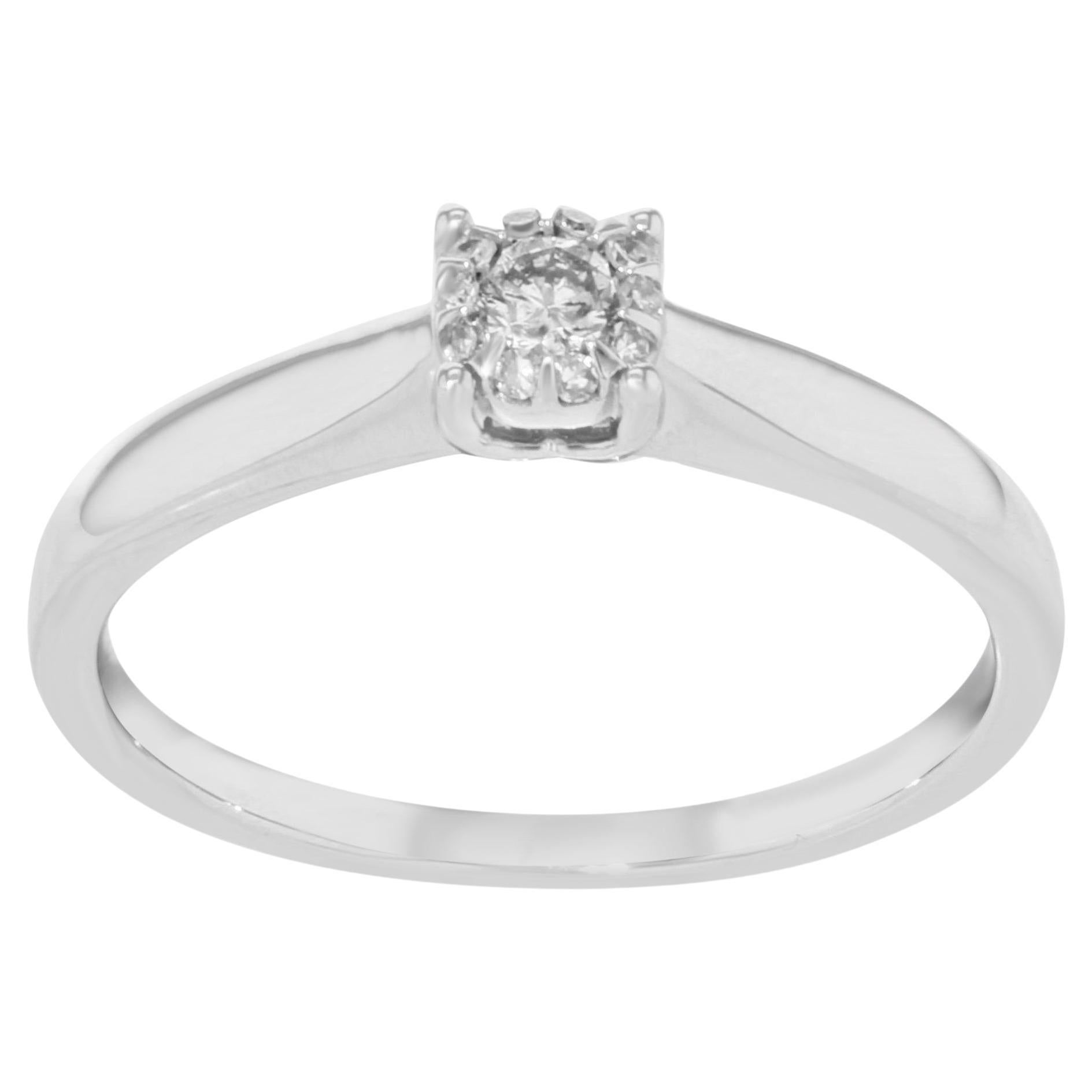 Bliss by Damiani Diamond Engagement Ring 18k White Gold 0.12 Cttw For Sale