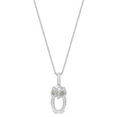 Bliss by Damiani Special Moments 18 Karat Gold Owl Necklace 0.01 Carat 1.97 g