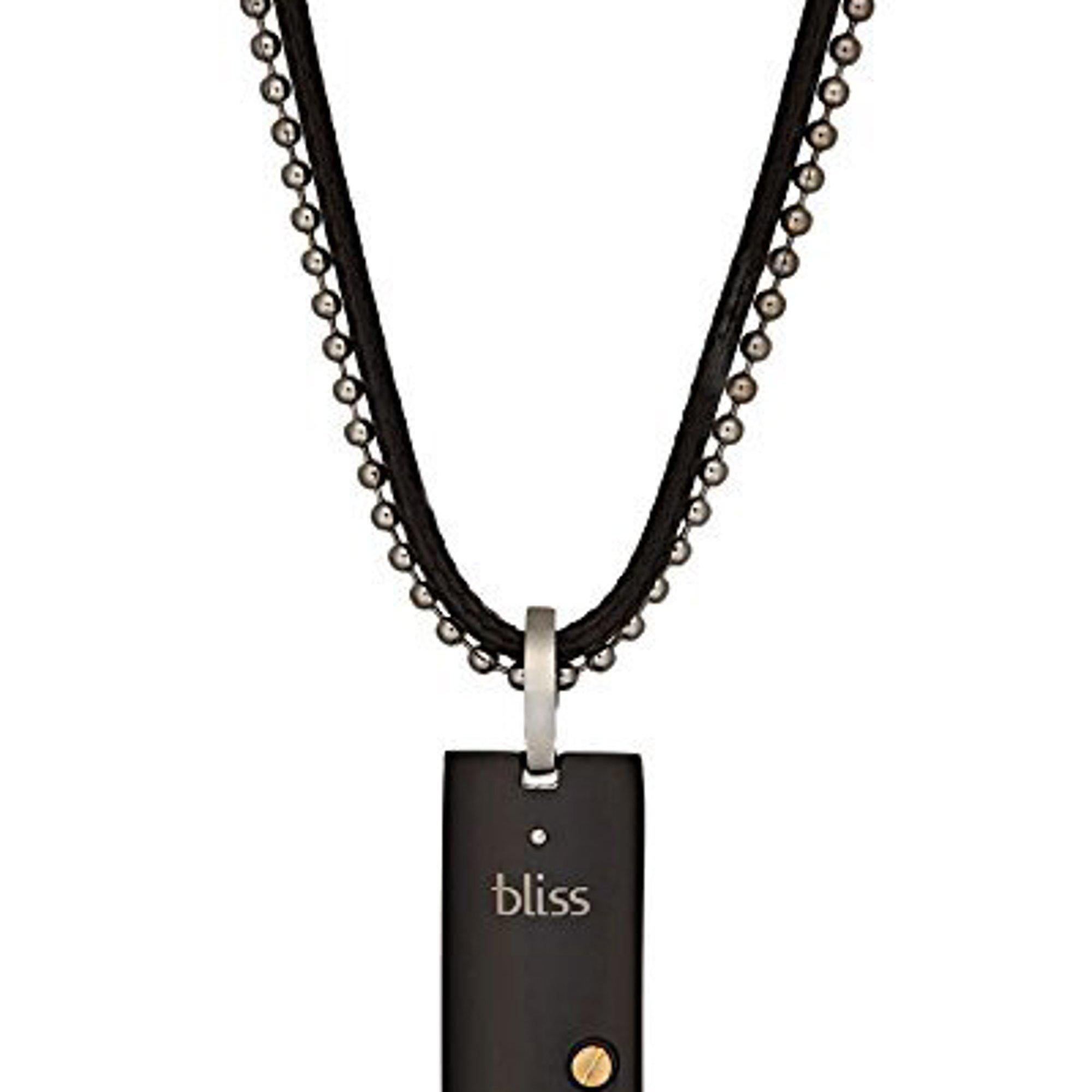 Bliss by Damiani Uomo Diamond Pendant Necklace Black Steel 18K Yellow Gold In New Condition For Sale In New York, NY