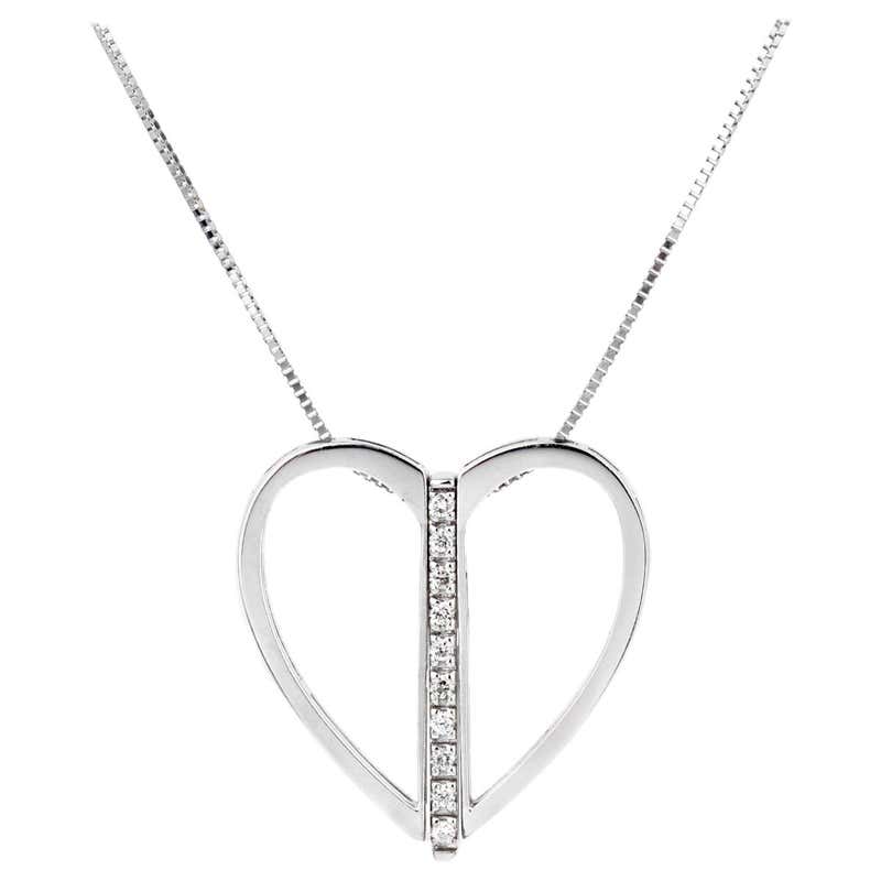 Tiffany white gold heart necklace Clearance
