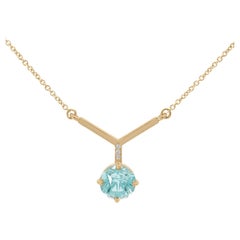 Bliss Lau One-of-A-Kind 14k Gold Aquamarine Rising Necklace