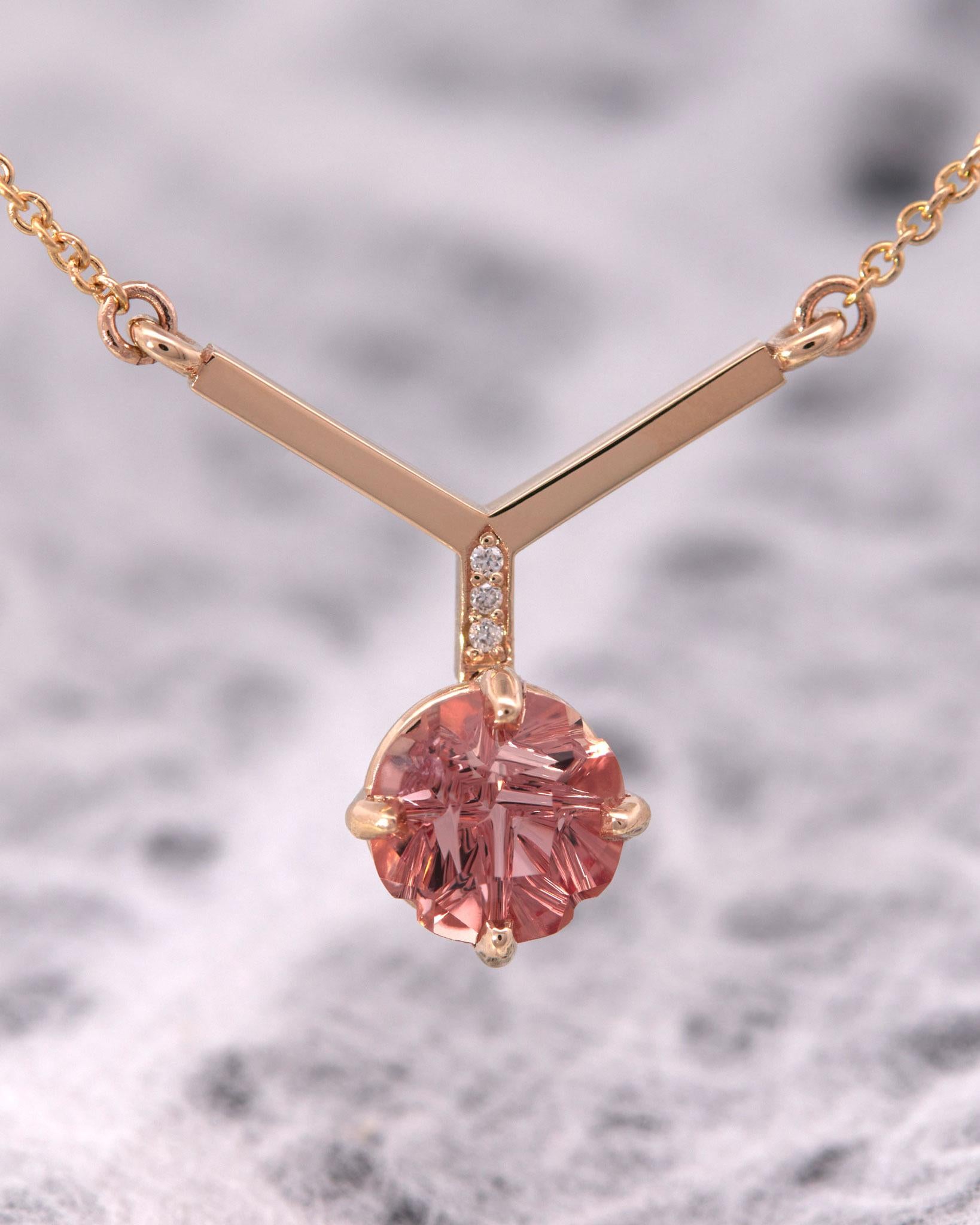 Bliss Lau One-of-A-Kind 14k Gold Imperial Topaz Rising Necklace In New Condition For Sale In New York, NY