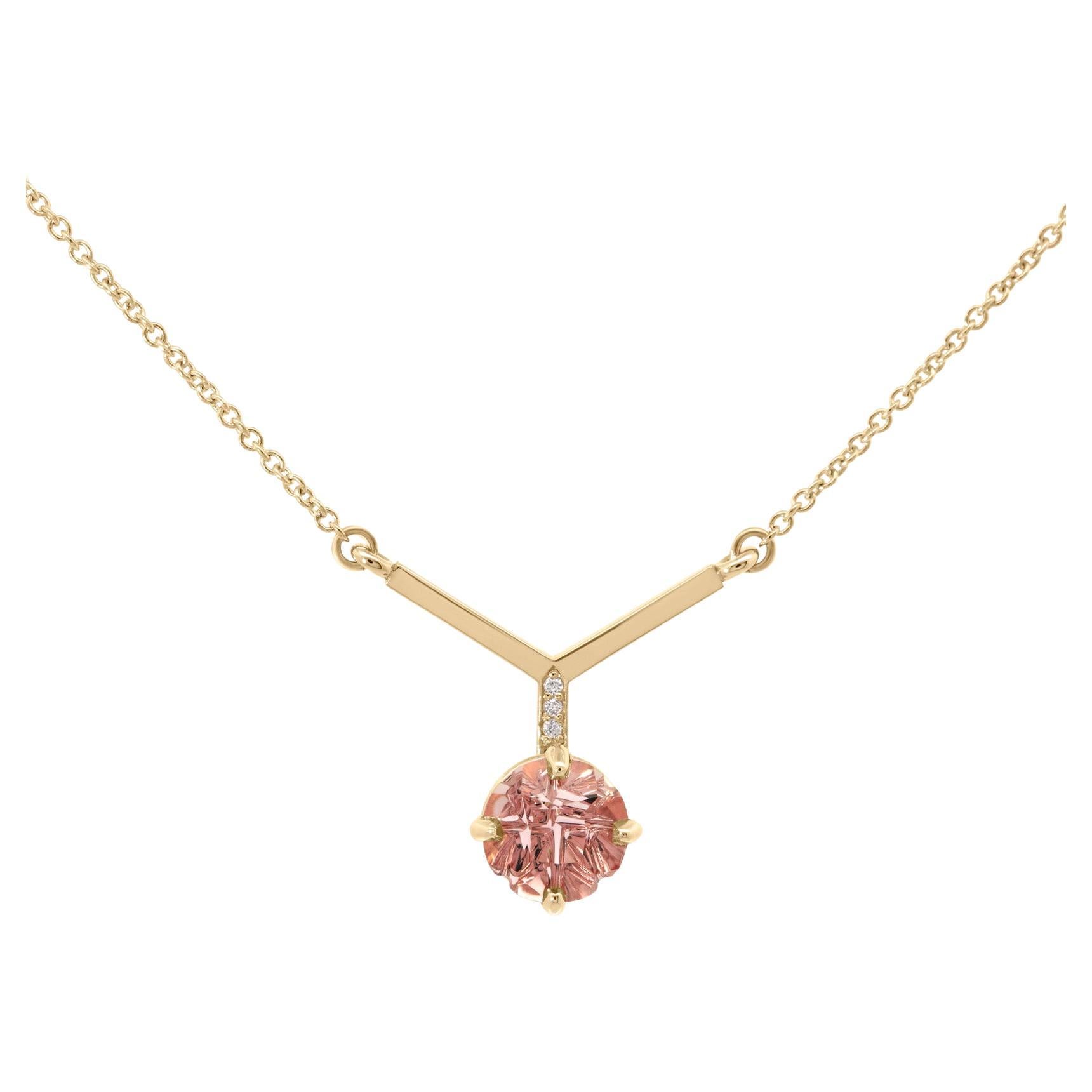 Bliss Lau One-of-A-Kind 14k Gold Imperial Topaz Rising Necklace For Sale
