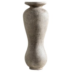 Bliss Tall Sculpture Vase, Handmade Organic Shape in Textured Gray