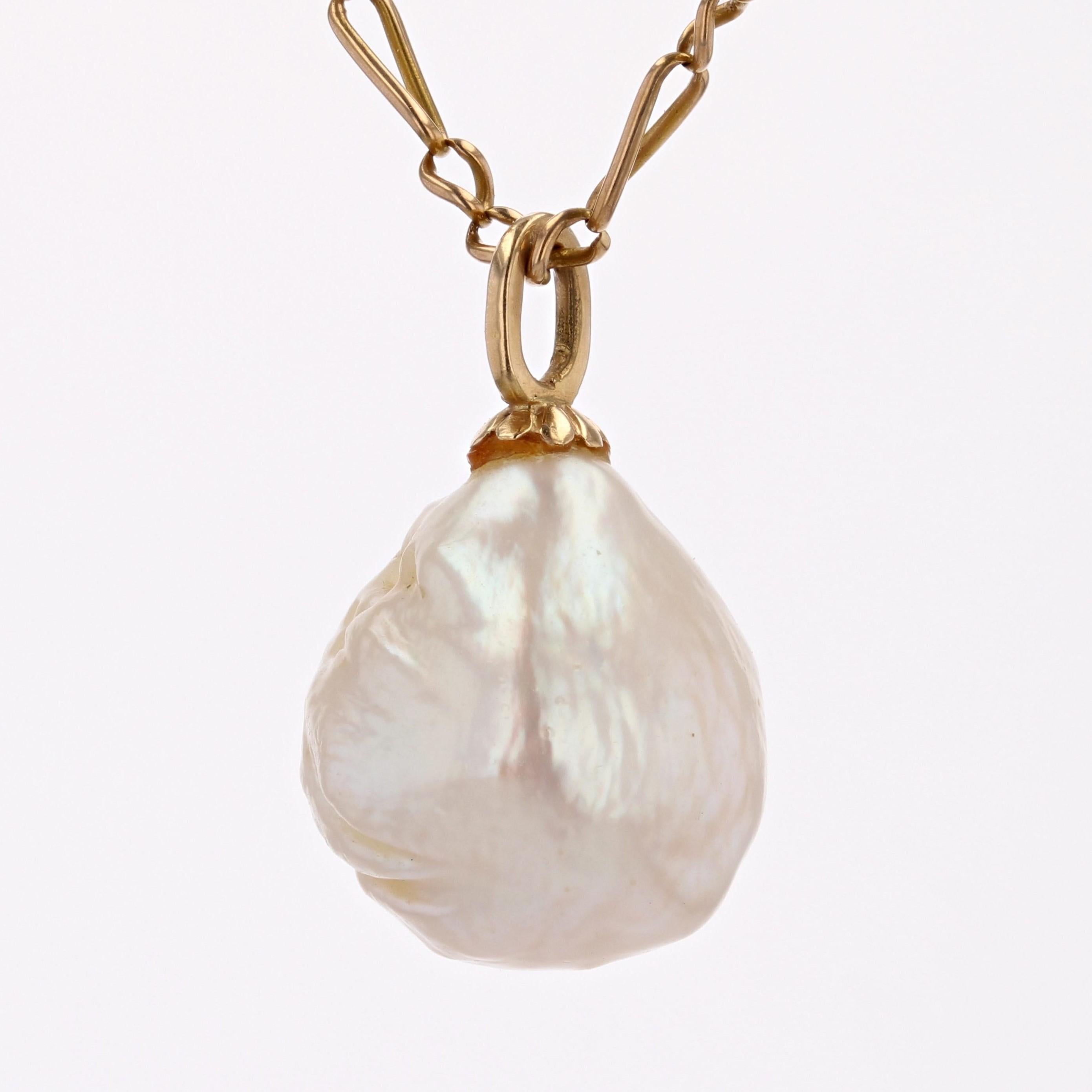 Blister Pearl Gold Pendant For Sale 4