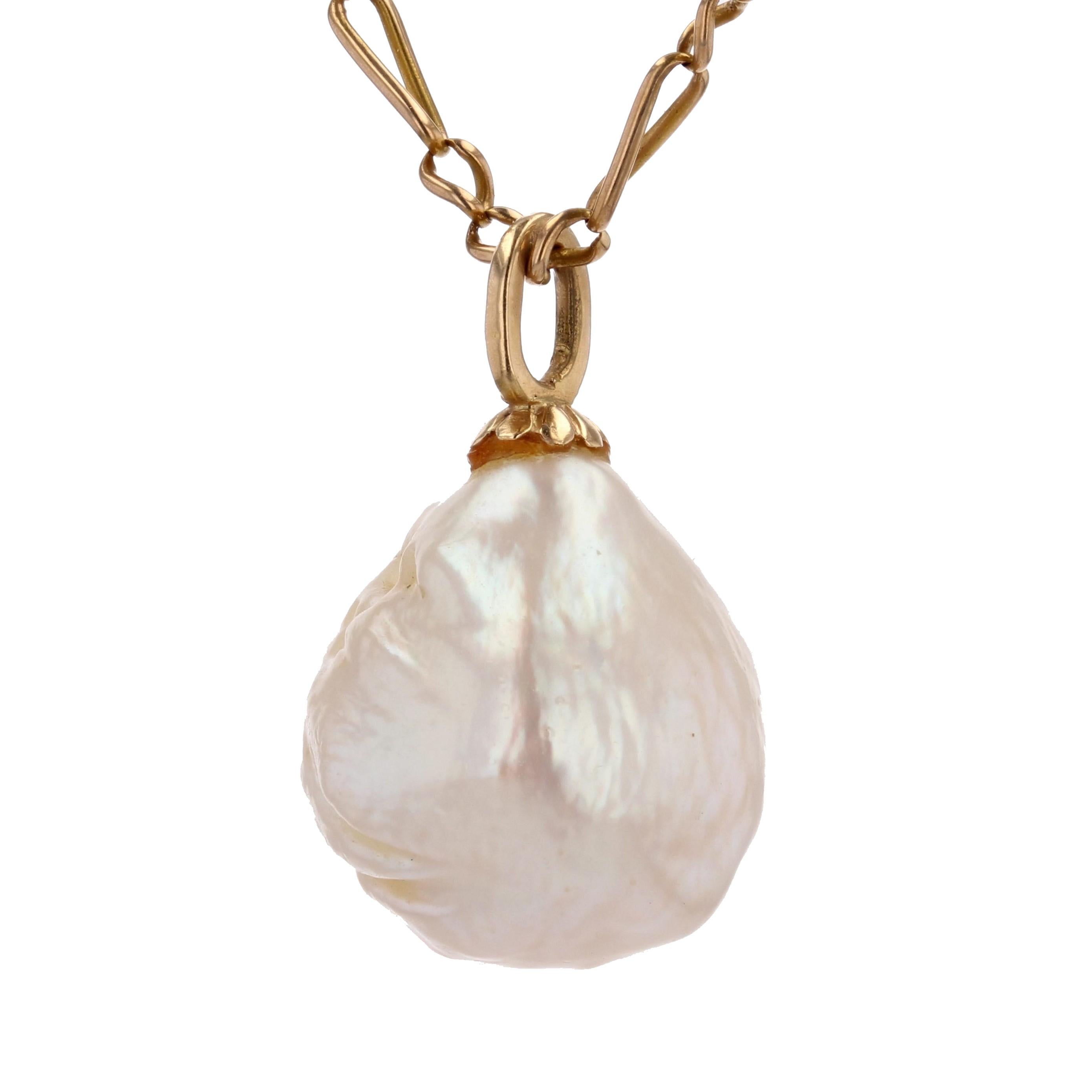 Blister Pearl Gold Pendant For Sale