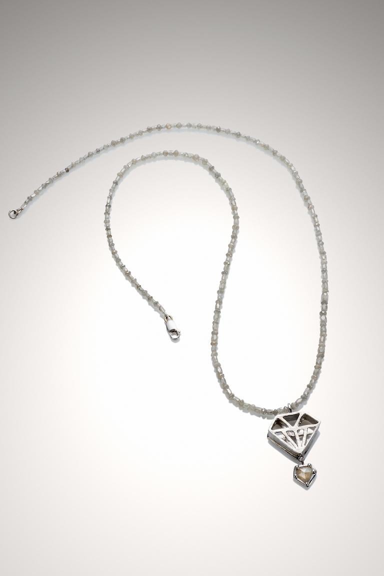 Artisan 14K 'Blithe Bling' White Diamond Necklace '18.44 CTW' 