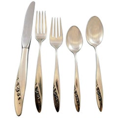 Ensemble de couverts en argent sterling Blithe Spirit par Gorham pour 12 personnes, 60 pièces