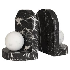 Blitz Marble Bookends Nero & Arabescato By Greg Natale