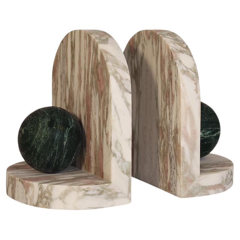 Blitz Marble Bookends Verde & Rose By Greg Natale