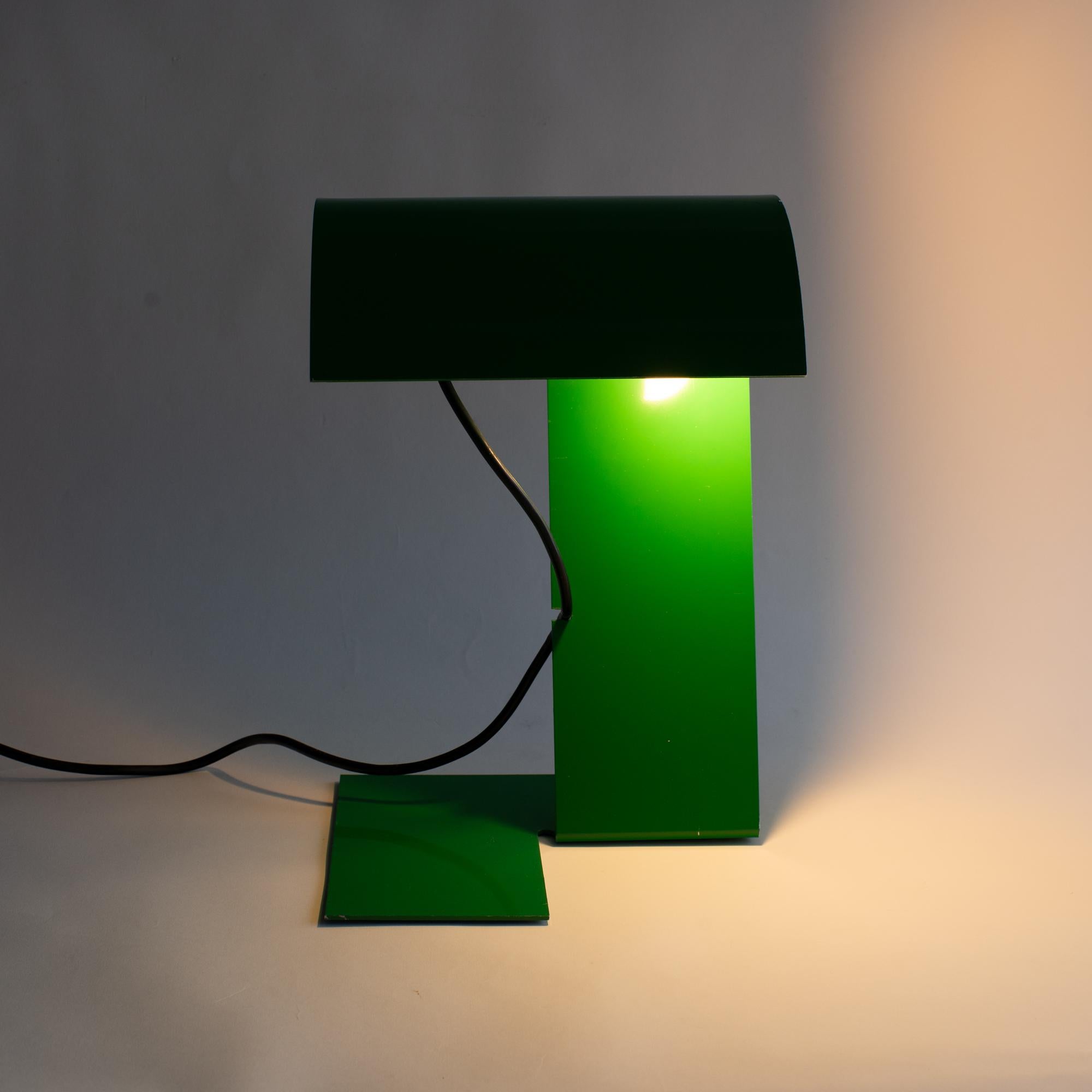Blitz  lámpara de mesa verde Stilnovo italiano moderno Acero en venta