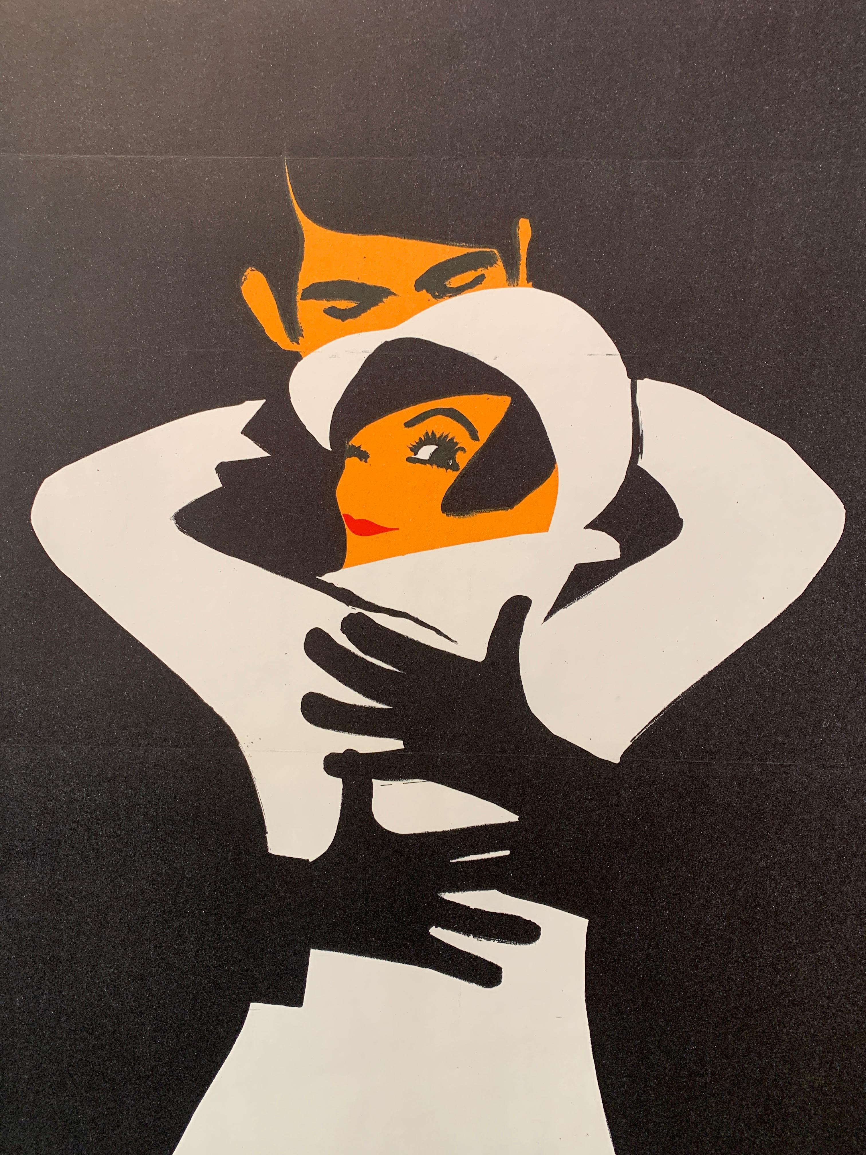 Modern 'BLIZZAND EMBRACE' Original Vintage Advertising Poster c. 1968 by GRUAU For Sale