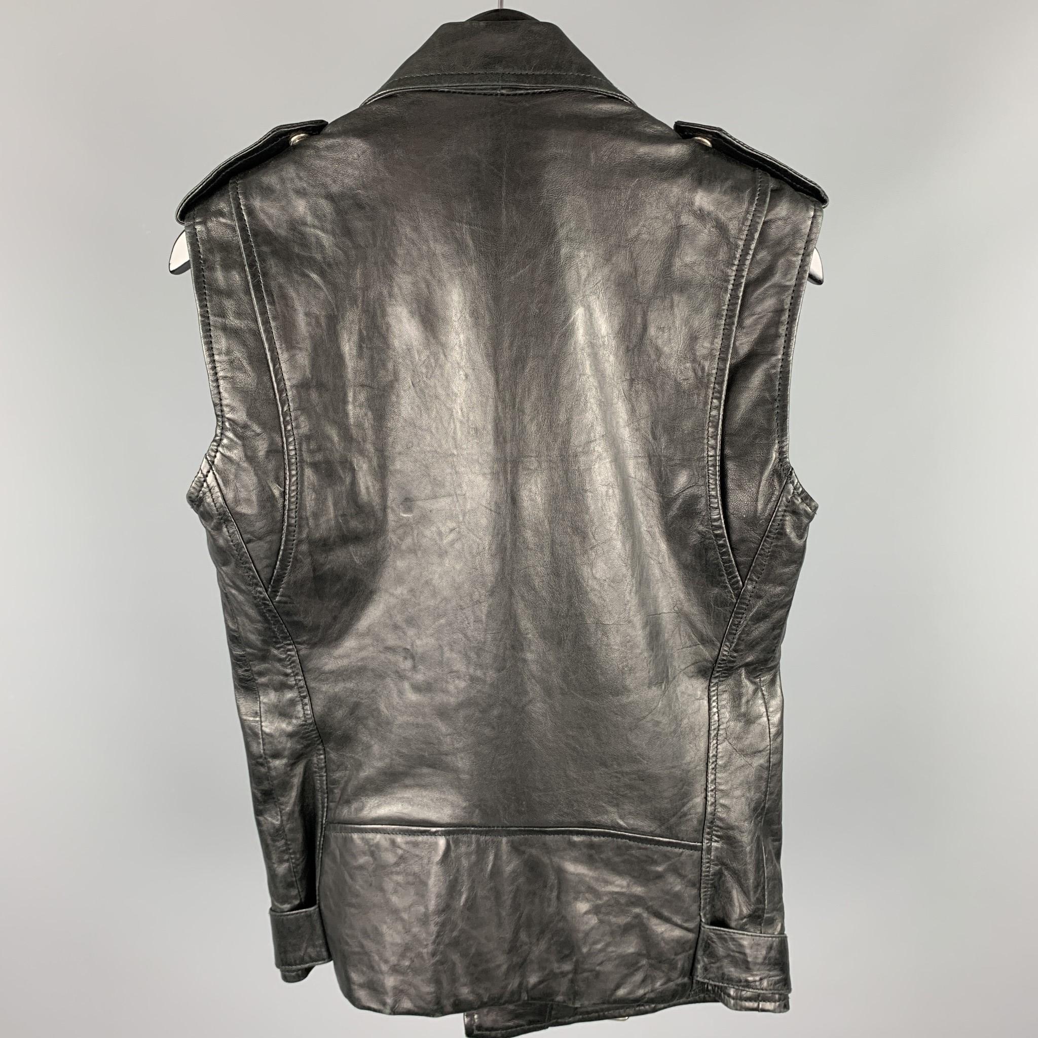 leather vest with pockets