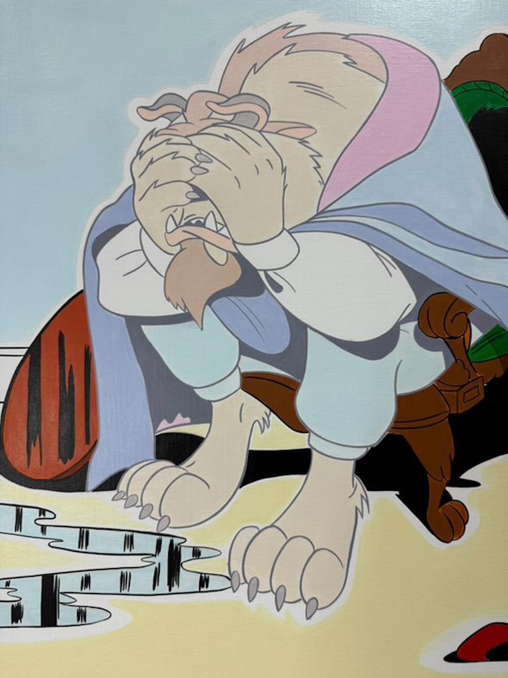 contemporary disney street art pop art hand painted interior figurative - Painting by BLK JHN