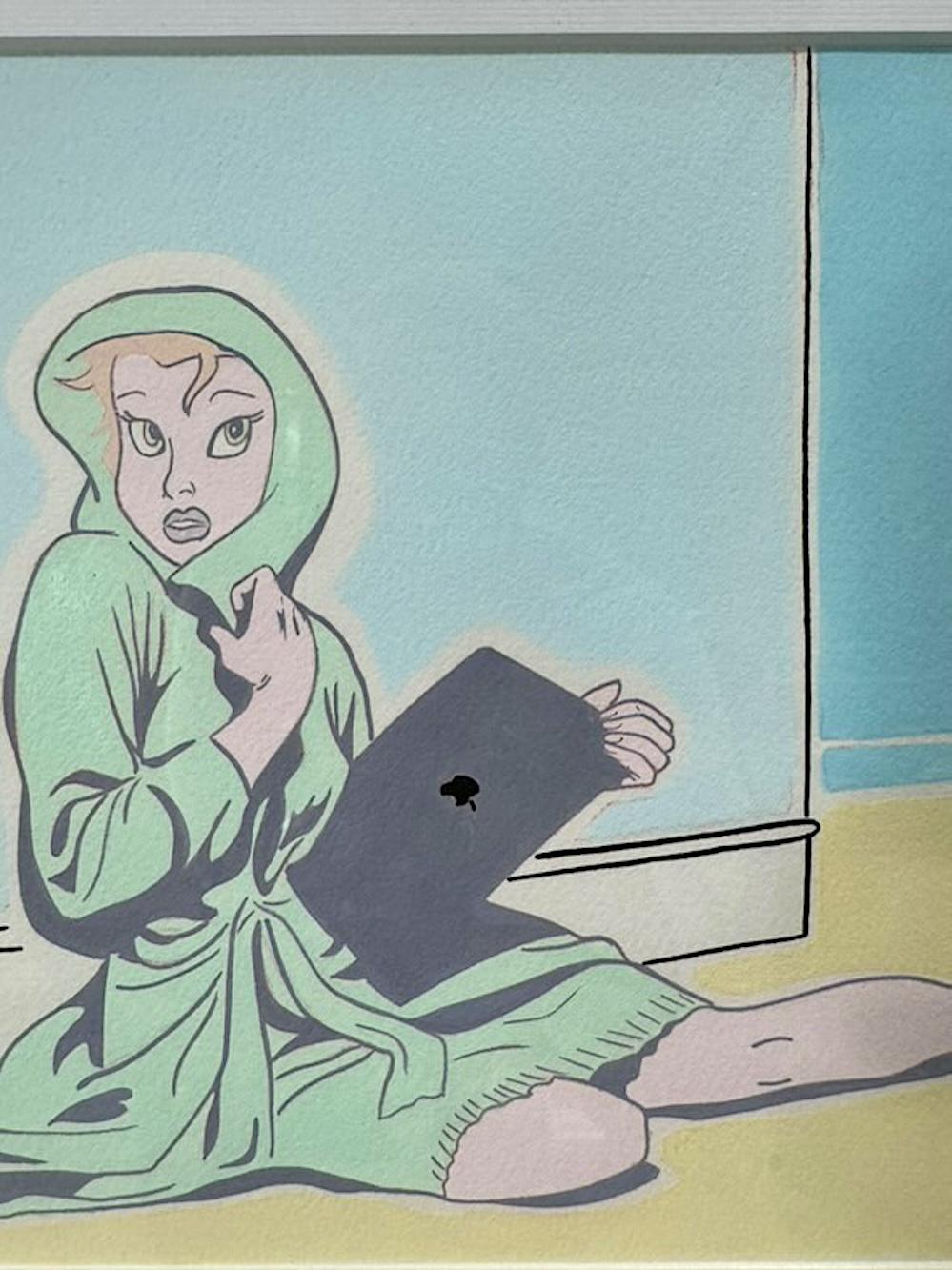contemporary disney street art pop art hand painted interior figurative - Painting by BLK JHN