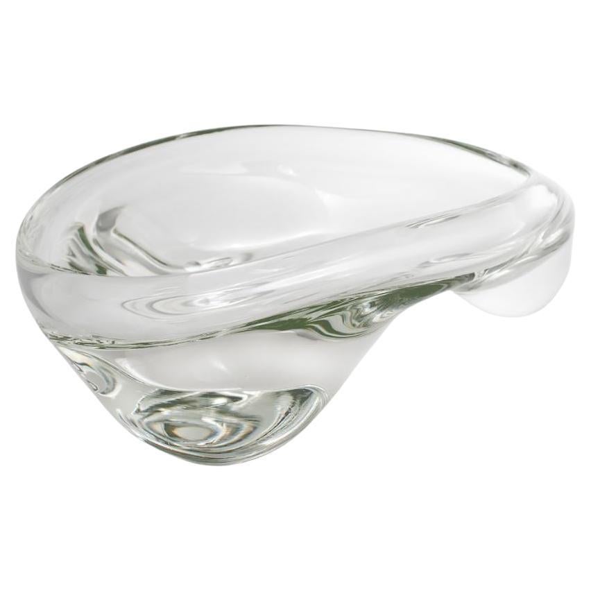 Blob Clear Thick Bowl, Hand Blown Glass - Made to Order For Sale