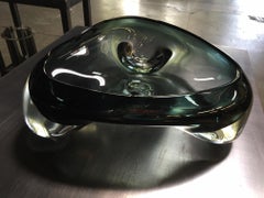Blob Grey Thick Bowl, Hand Blown Glass - Made to Order