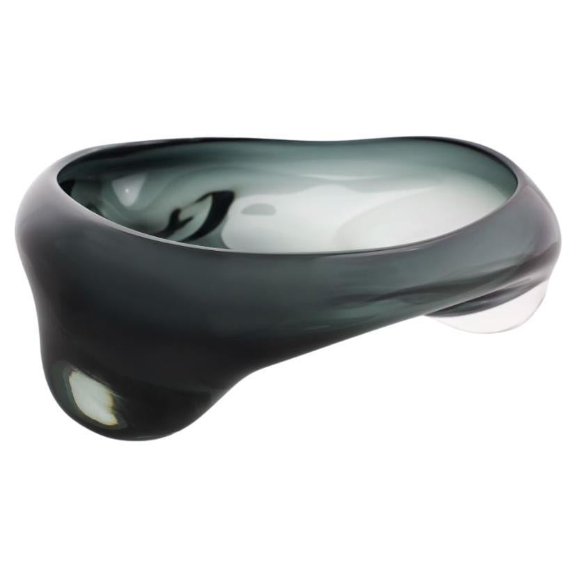 Blob Grey Thick Bowl, verre soufflé à la bouche - Made to Order en vente