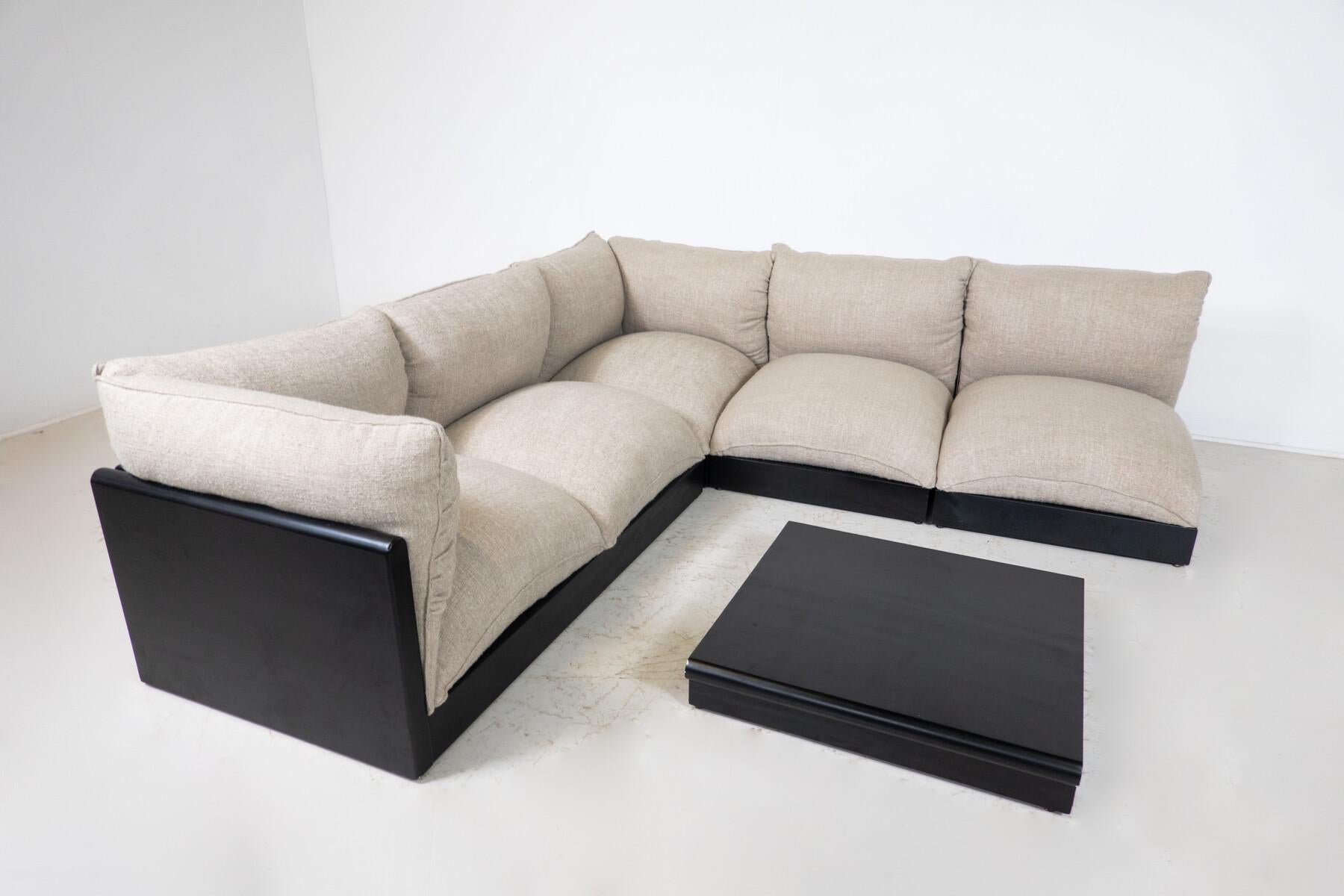 Italian Blob Modular Sofa by Carlo Bartoli, italy, 1970s - New Upholstery For Sale