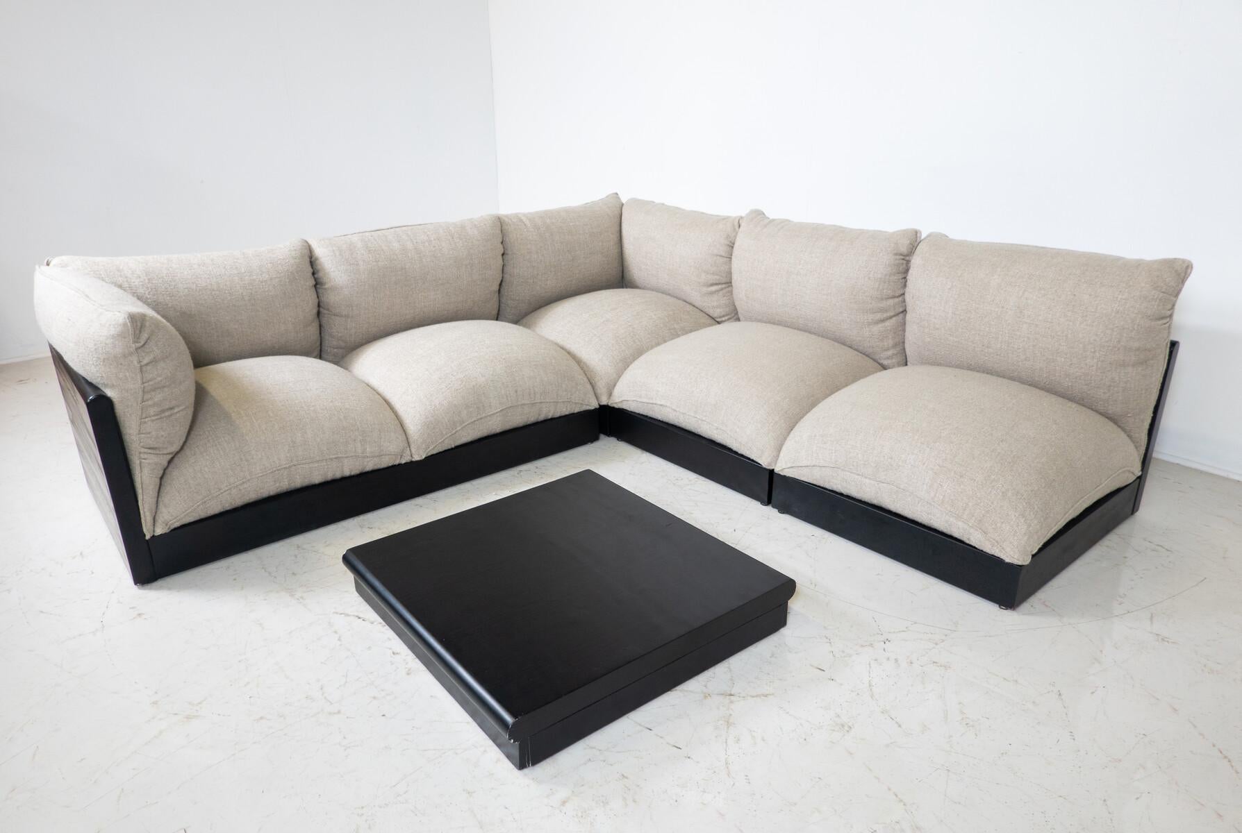 Blob Modular Sofa by Carlo Bartoli, italy, 1970s - New Upholstery In Good Condition For Sale In Brussels, BE