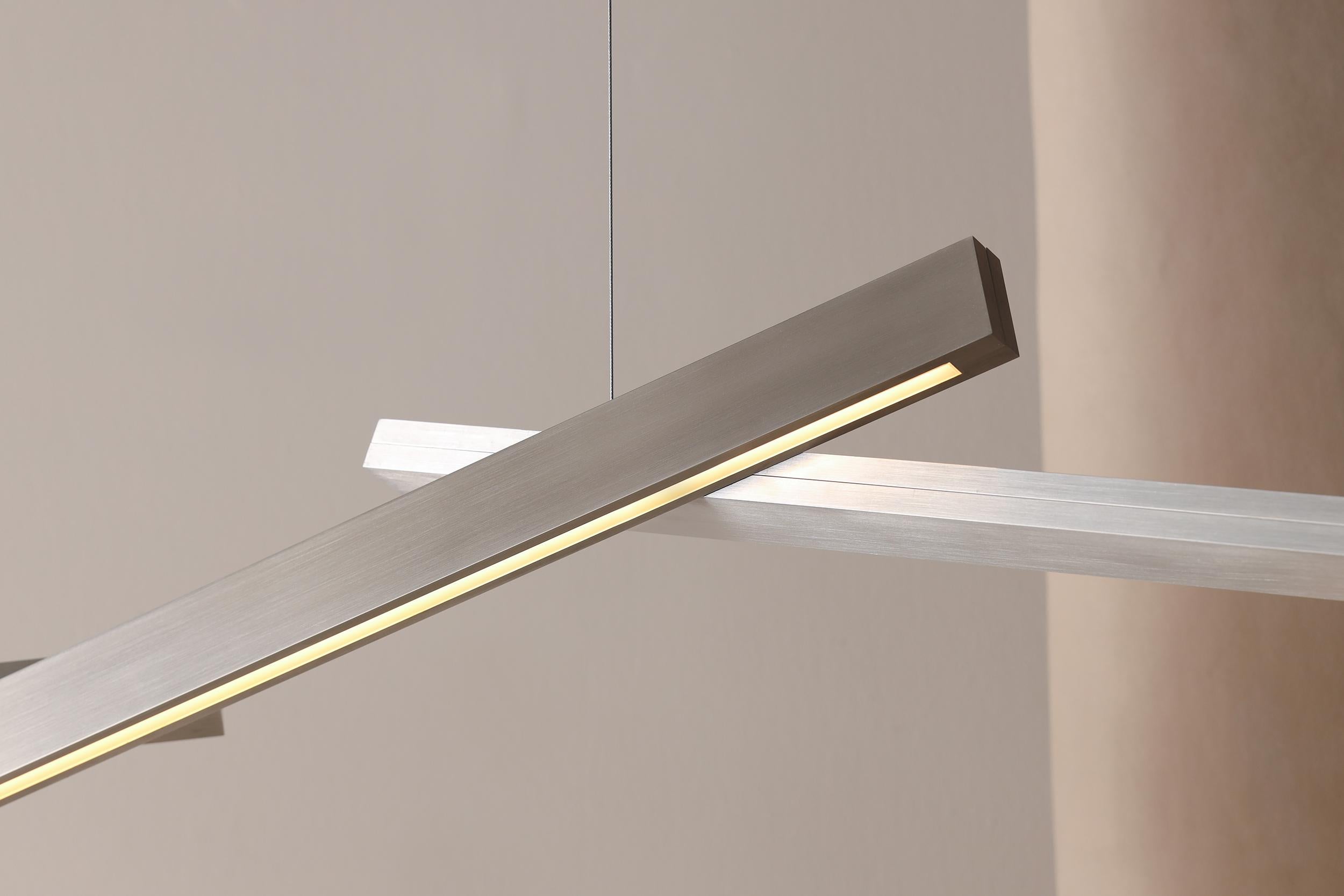 Colgante Bloc , Luminaria LED escultórica brutalista, aluminio cepillado Moderno en venta