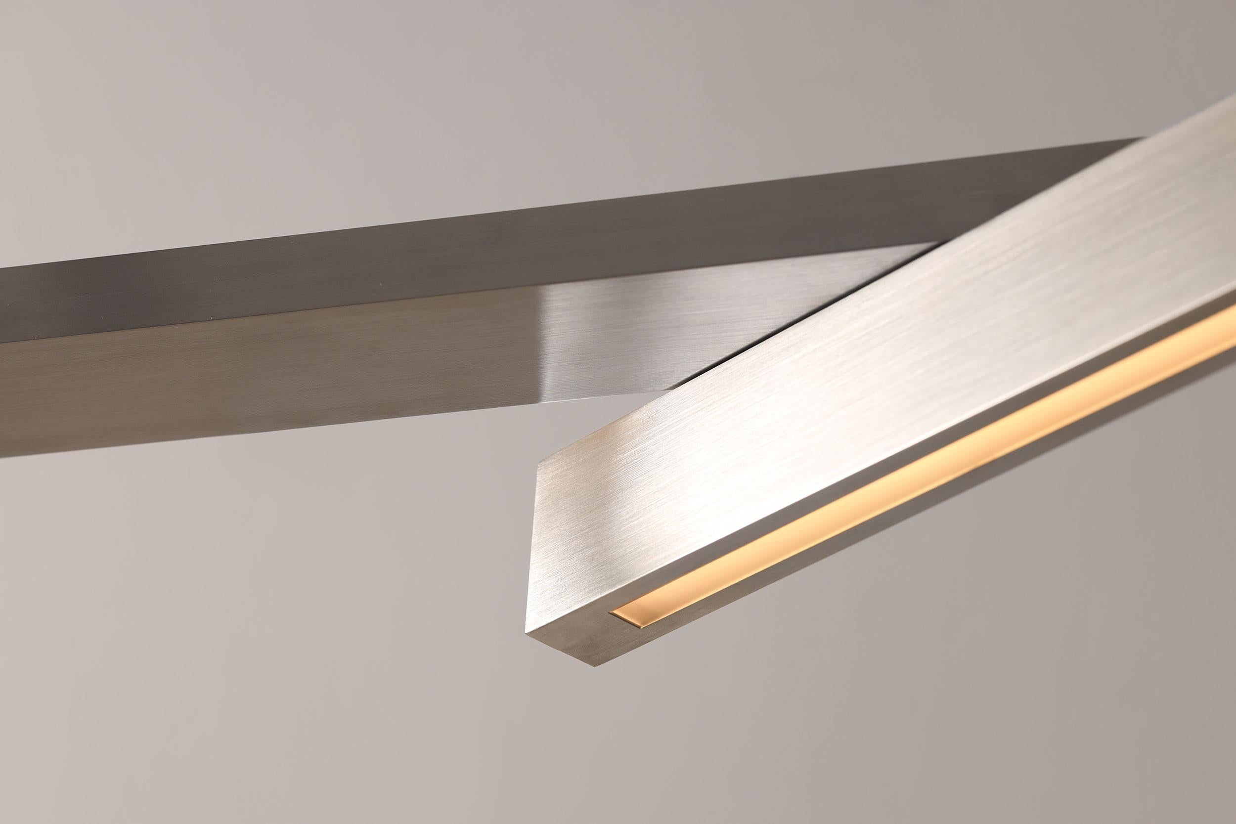 Colgante Bloc , Luminaria LED escultórica brutalista, aluminio cepillado Siglo XXI y contemporáneo en venta