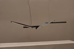 Bloc Pendant , Brutalist Sculptural LED Light Fixture, Patina Brass