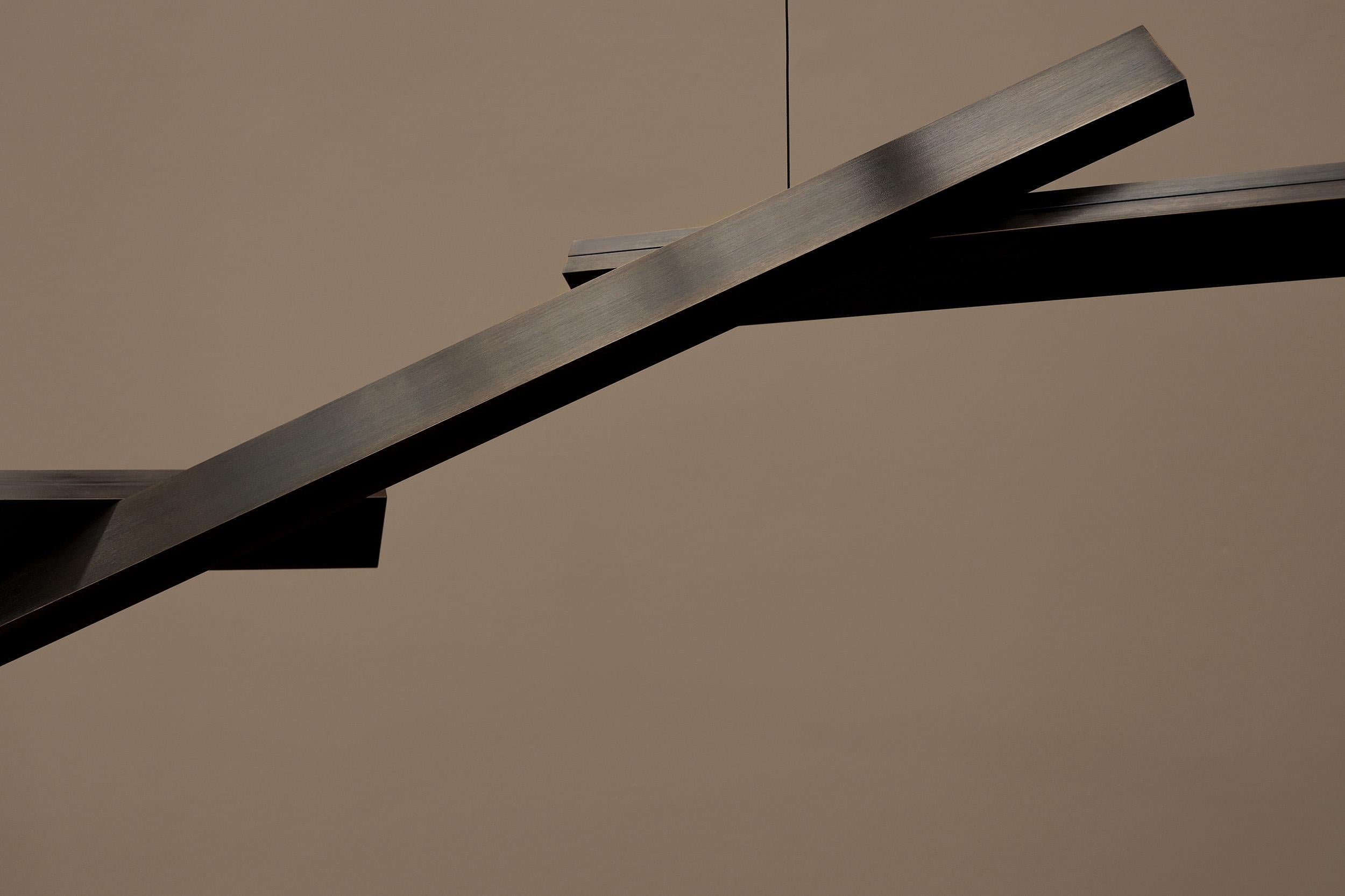 Colgante Bloc , Luminaria LED escultórica brutalista, latón patinado en Nuevo estado para la venta en Broadmeadows, Victoria