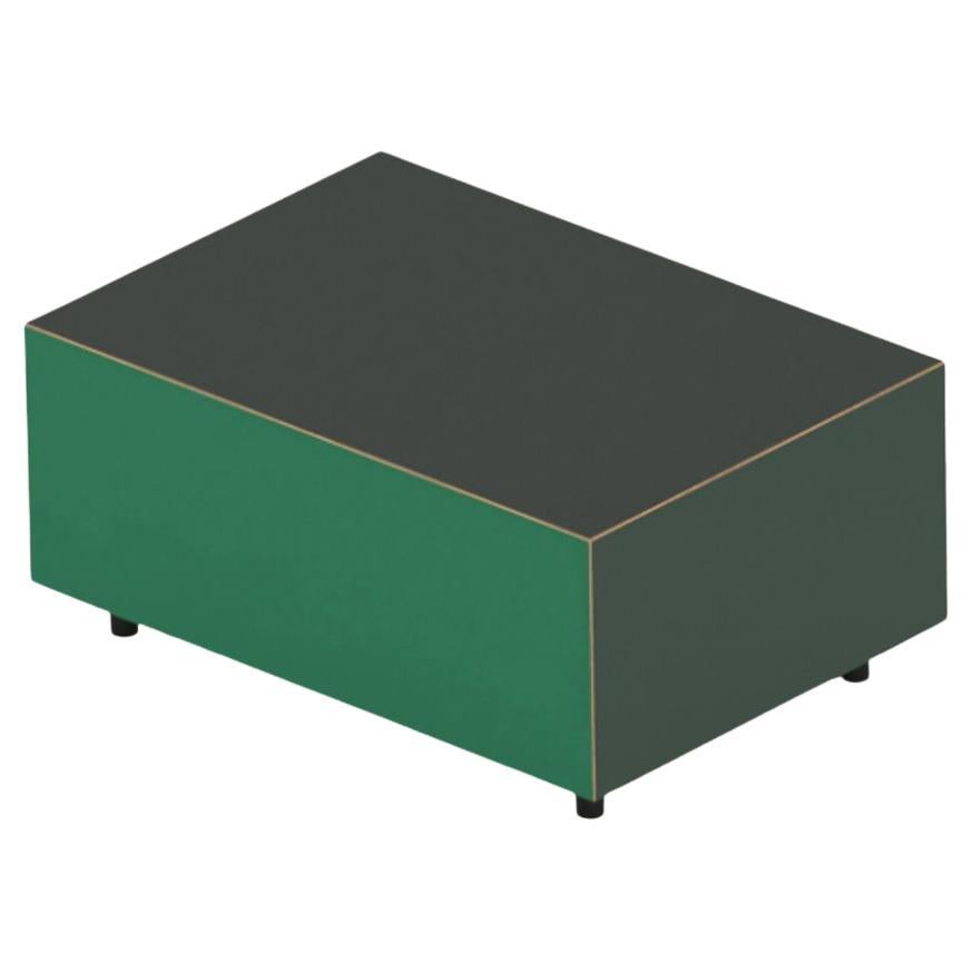 Table d'appoint Bloc L640 avec tiroir bouteille vert pin vert signal vert par E&S en vente