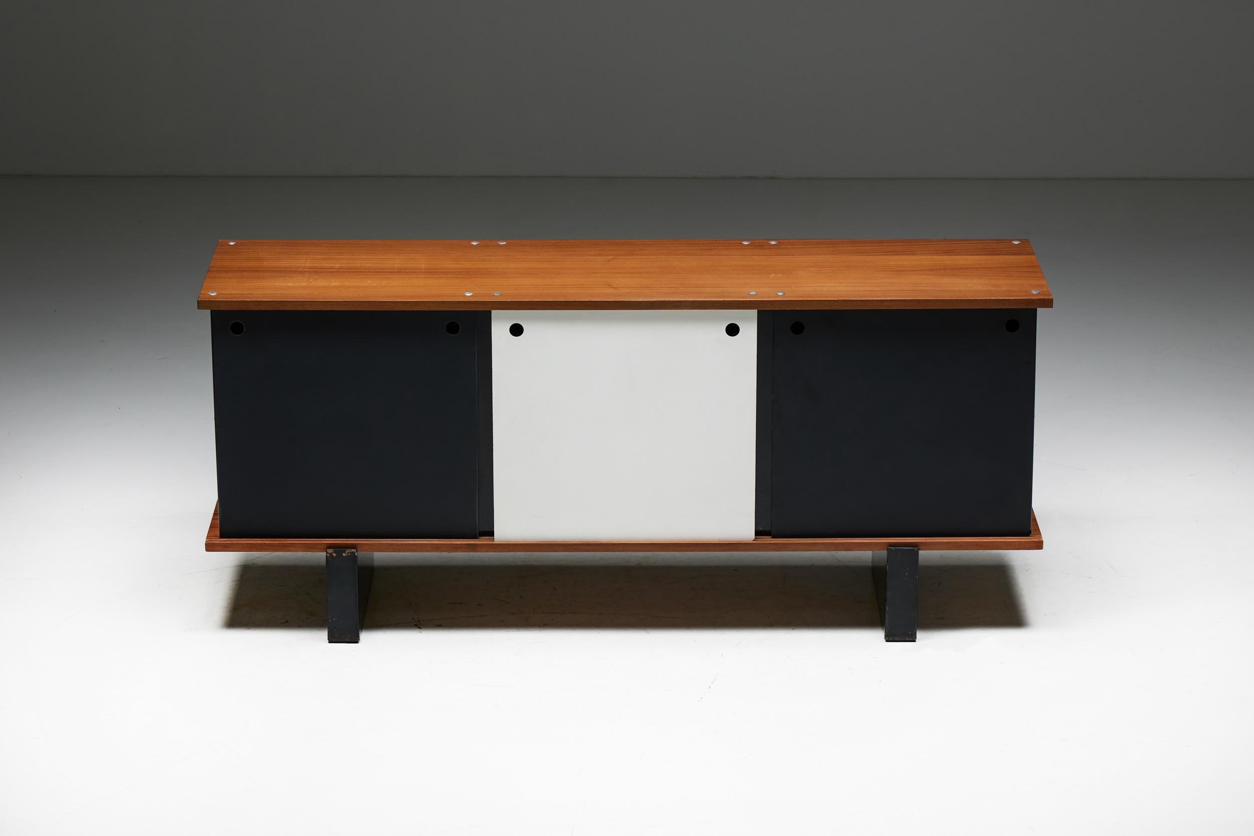 Modernism; Midcentury Modern; Simplicity; Charlotte Perriand; Cité Cansado; 1958; 1950s; France; Modernist Design; 1960s;

Sideboard 'bloc' by Charlotte Perriand, a timeless piece designed for the mining town of Cansado in Mauritania. Composed of