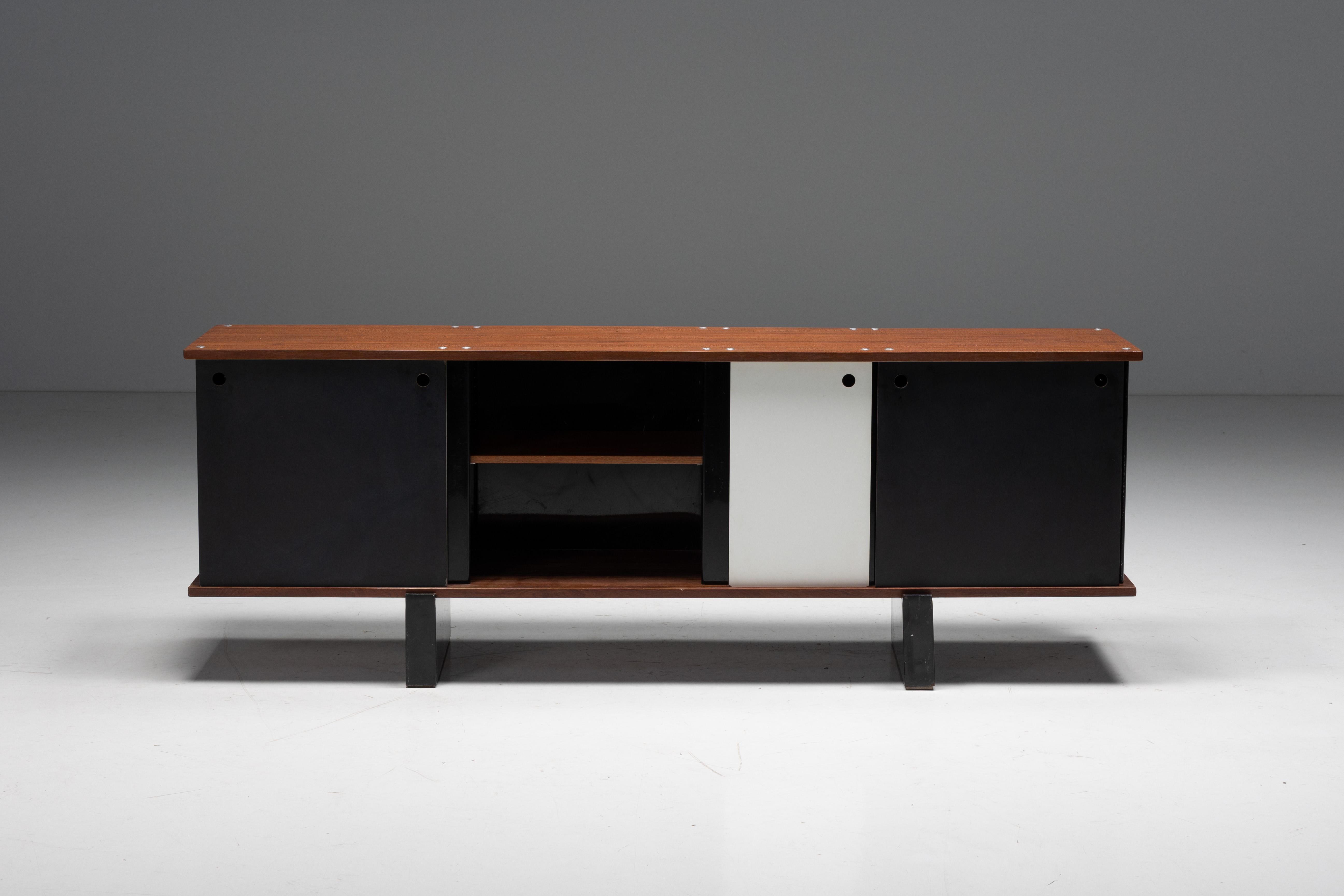 Metal 'Bloc' Sideboard by Charlotte Perriand for Cité Cansado, France, 1950s For Sale