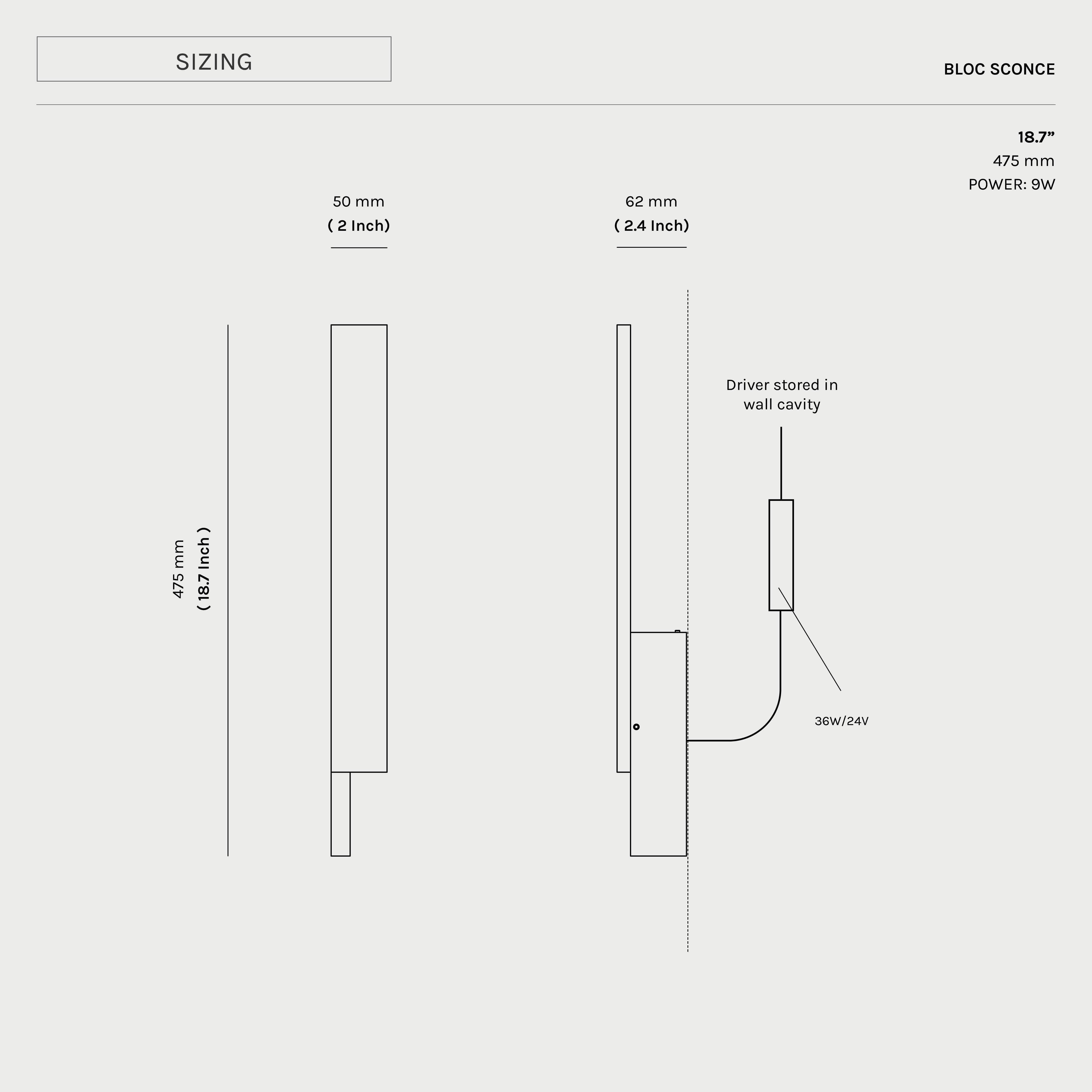 Aplique de pared Bloc , Aplique de luz LED Brutalista, Aluminio pulido espejo Siglo XXI y contemporáneo en venta