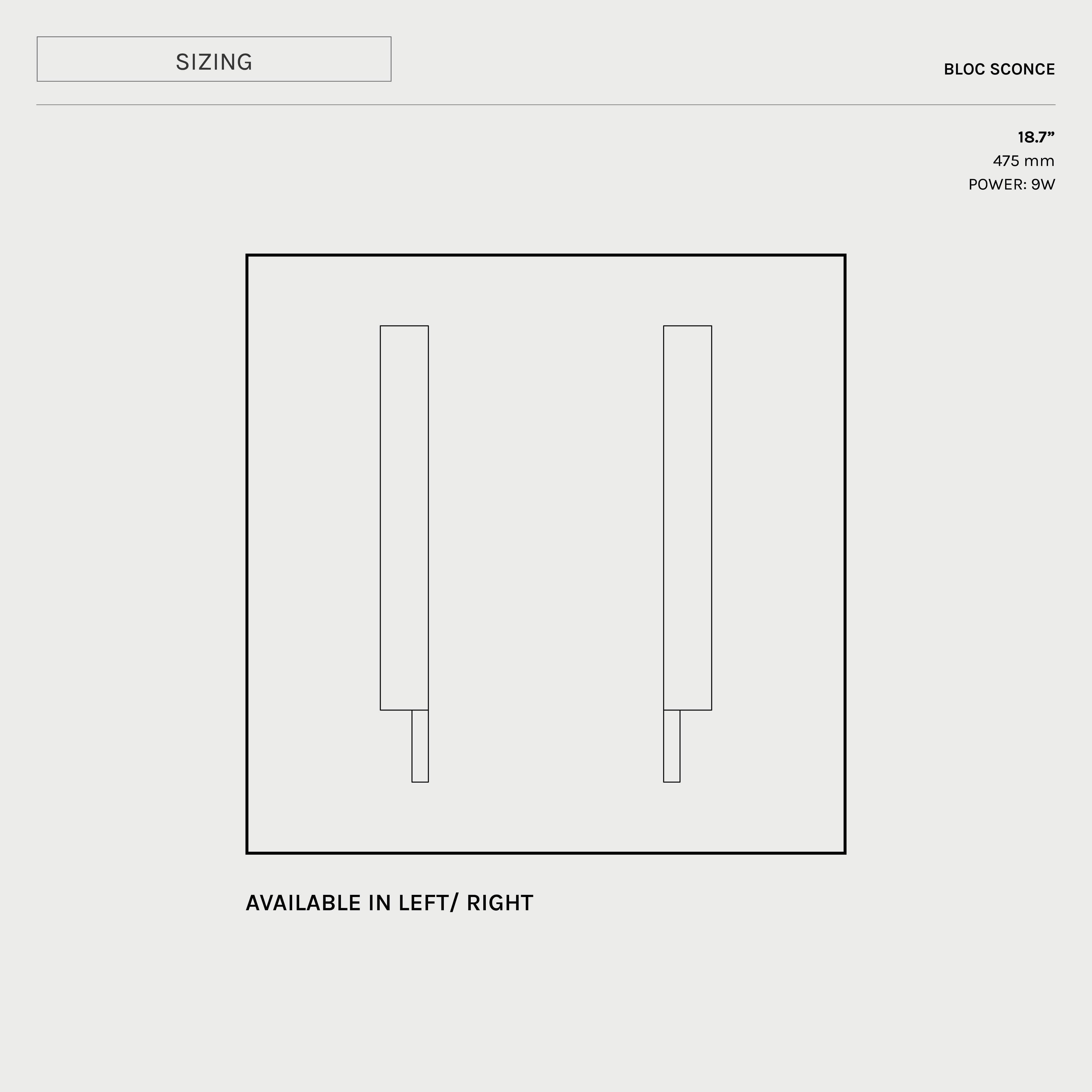 Aplique de pared Bloc , Aplique de luz LED Brutalista, Aluminio pulido espejo en venta 1