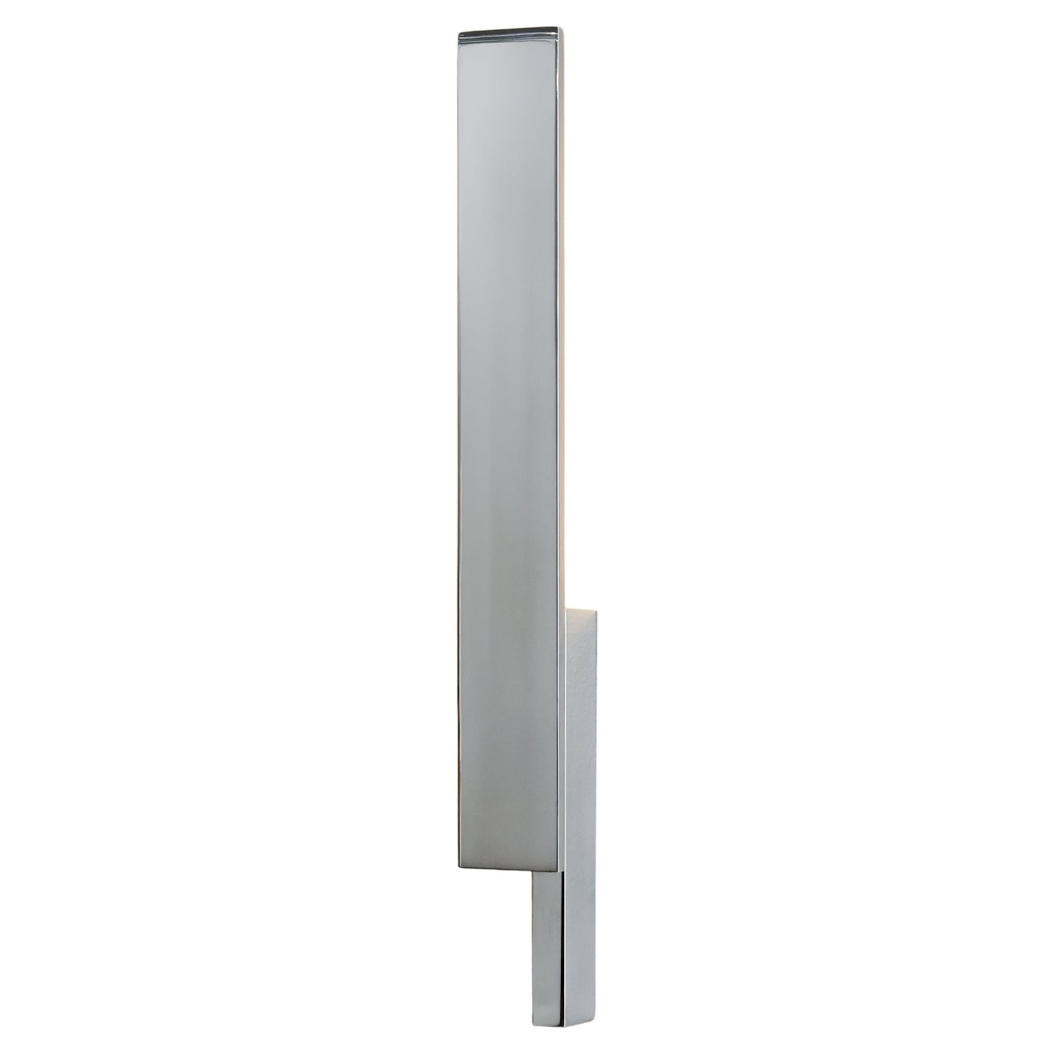 Bloc Wall Sconce , Brutalist LED Light Fixture, Mirror Polished Aluminium