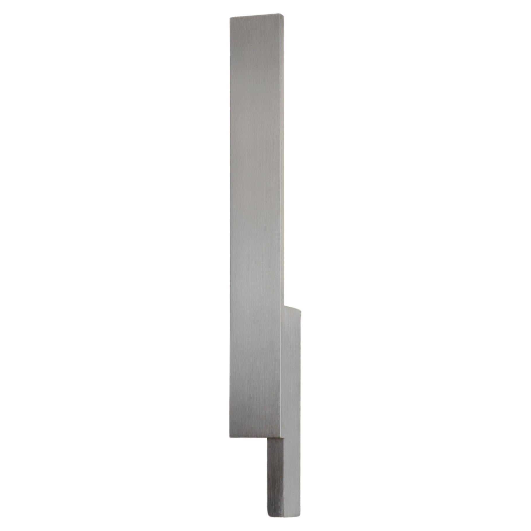 Bloc Wall Sconce , Brutalist Sculptural LED Light Fixture, Brushed Aluminium