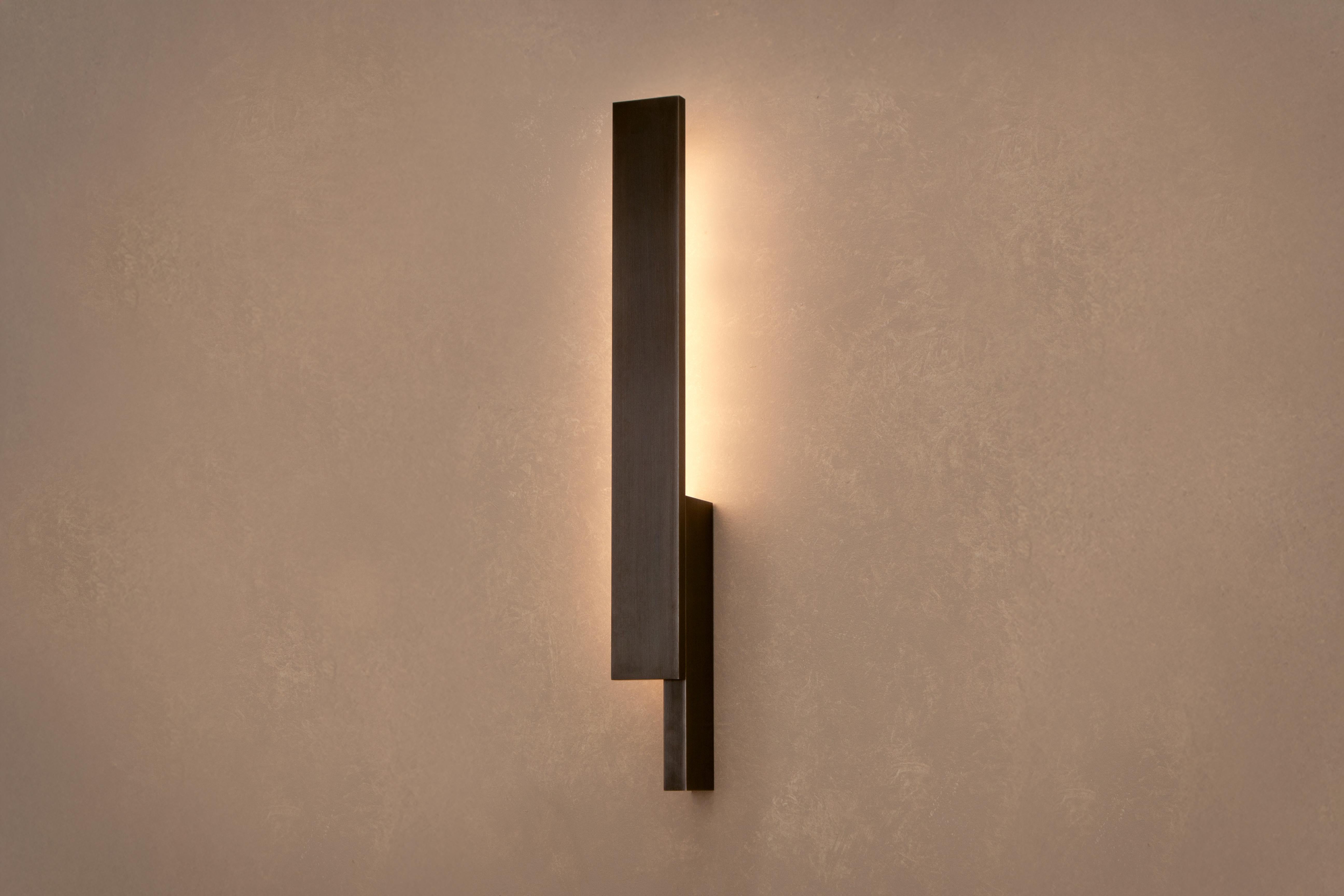 Aplique de pared Bloc , Luminaria LED, Latón cepillado macizo en venta 3