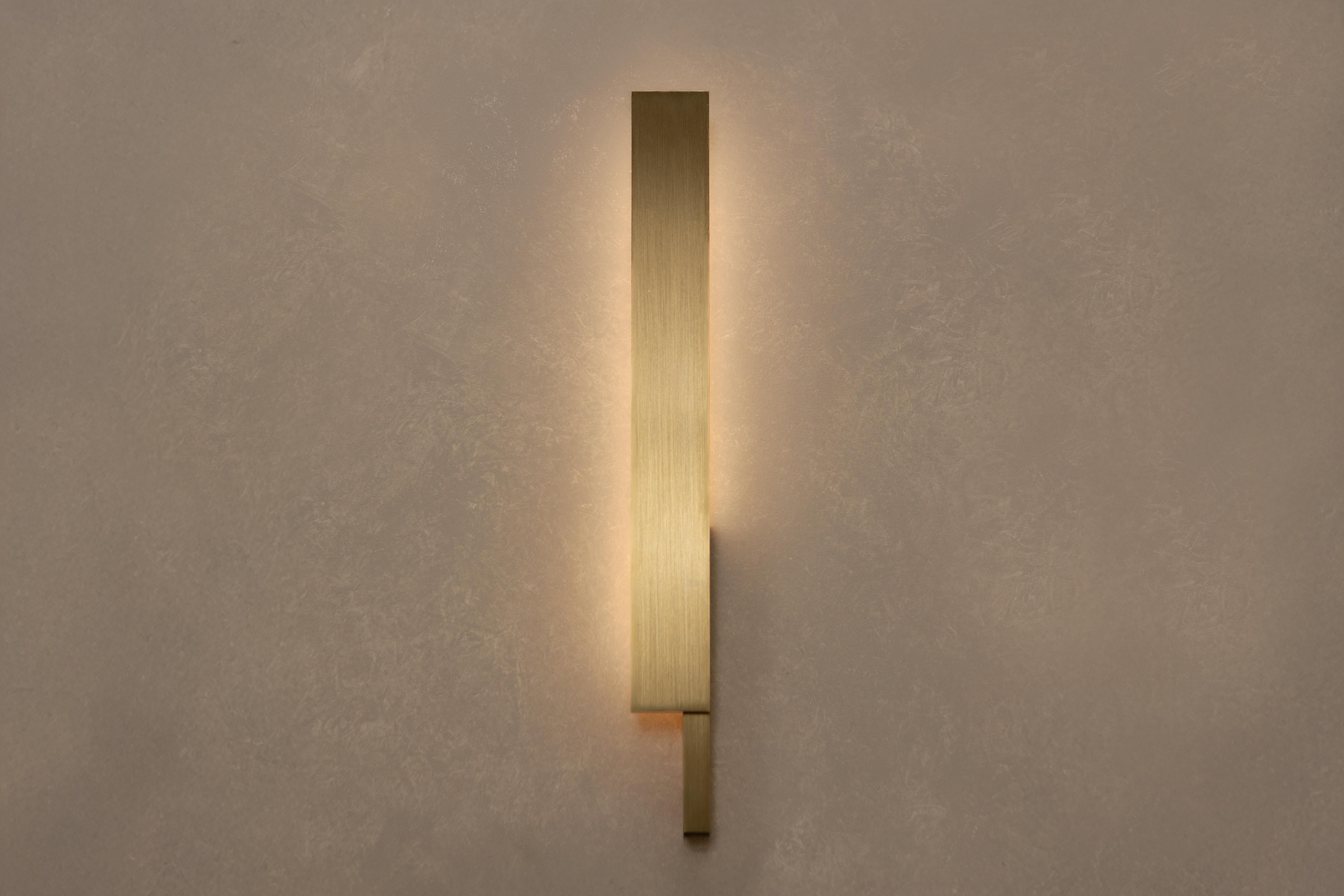 Aplique de pared Bloc , Luminaria LED, Latón cepillado macizo Moderno en venta