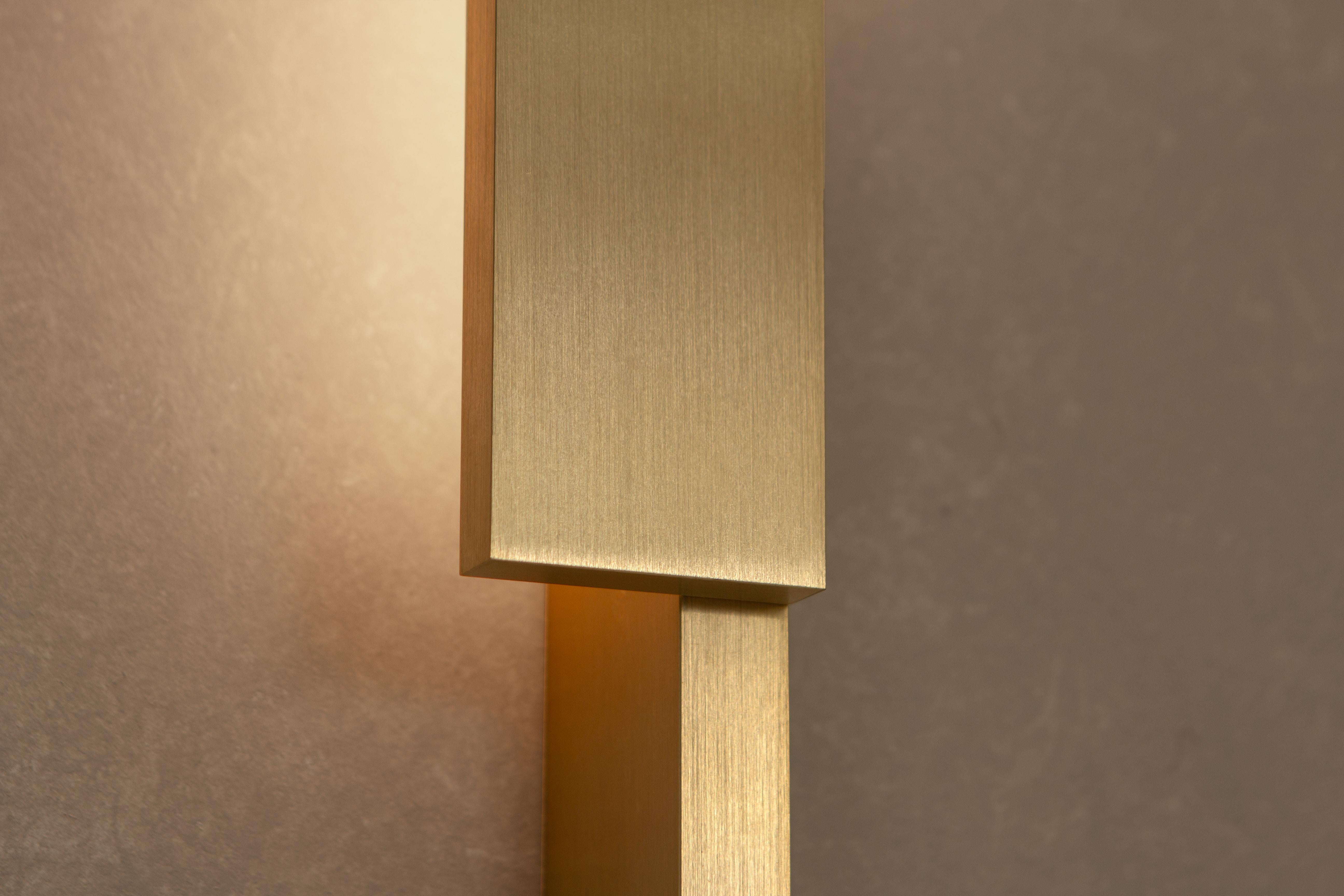 Aplique de pared Bloc , Luminaria LED, Latón cepillado macizo Australiano en venta