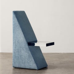 BLOC Wedge Upholstered Lucite Chair by Caroline Chao