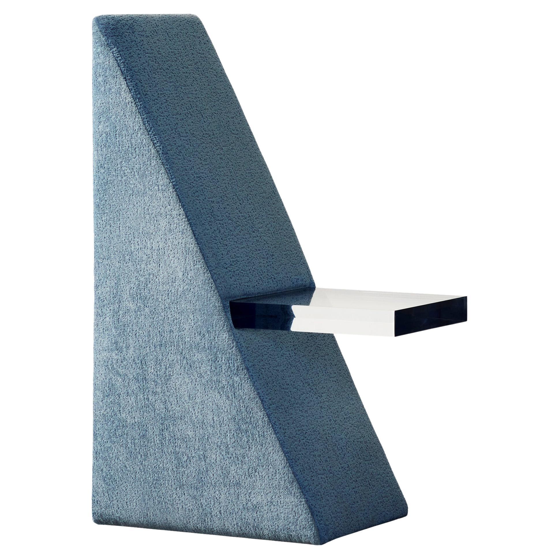 BLOC Wedge Upholstered Lucite Chair by Caroline Chao