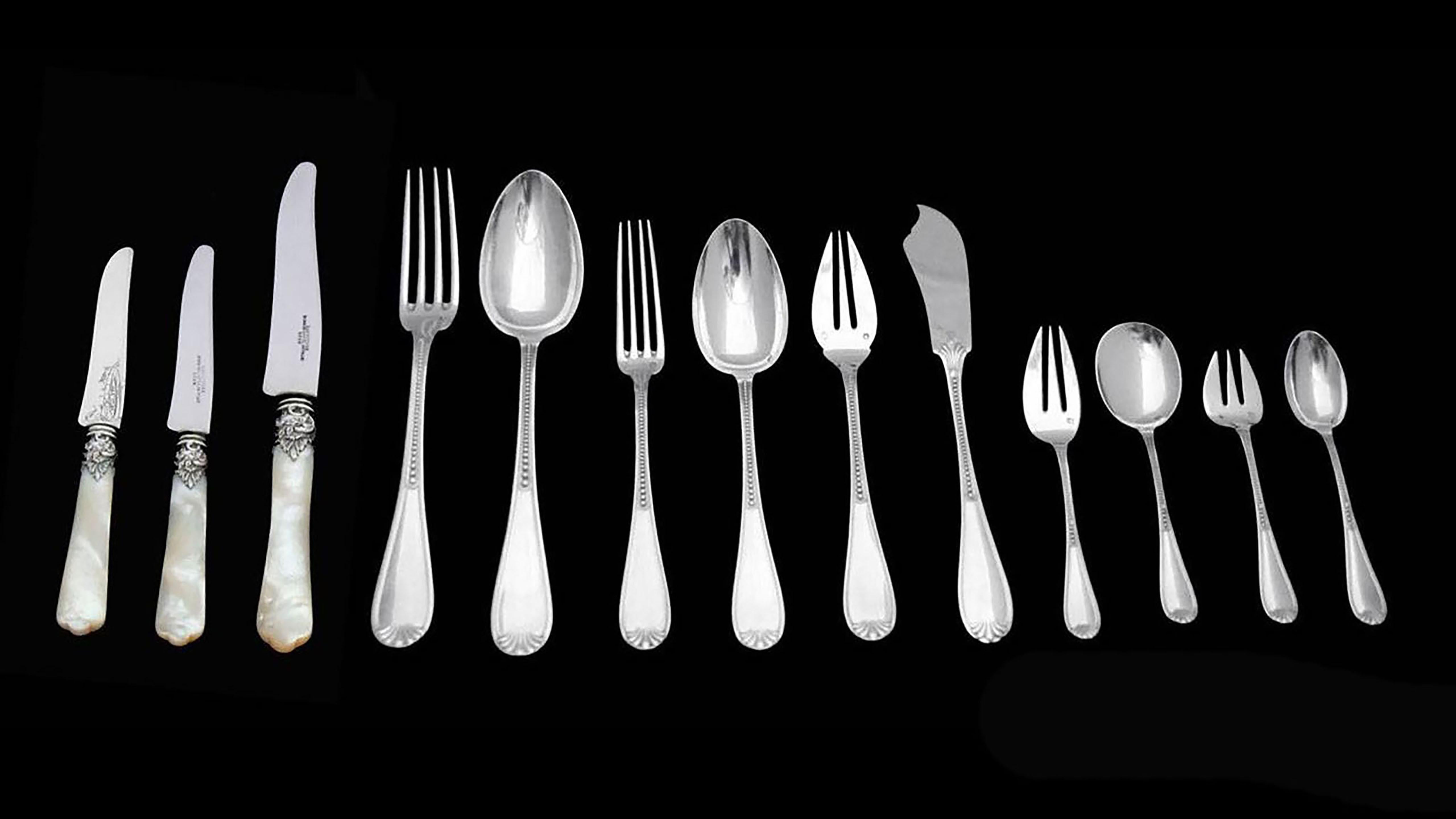 Bloch & Esch. - 273pc. Antique French 950 Sterling Silver Flatware Set For Sale