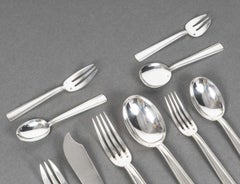 Bloch-Eschwege - 78-piece Art Deco silver flatware set