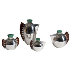 Bloch-Eschwege Silversmith, Art Deco Tea and Coffee Service, France, circa 1930