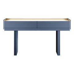 Block 2.0 Blue Console with Carrara Marble Top