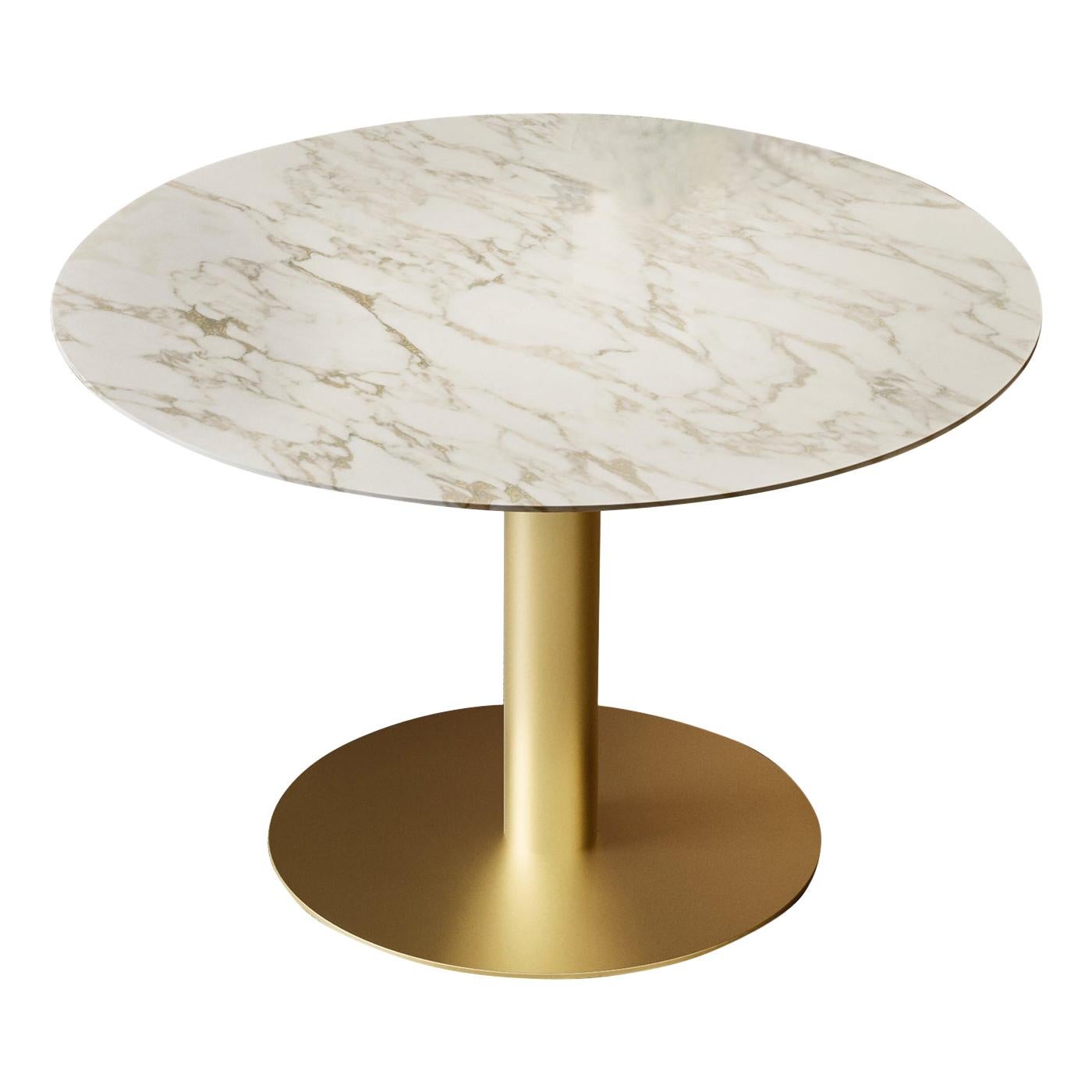 Block 2.0 Round Table with Calacatta Marble Top