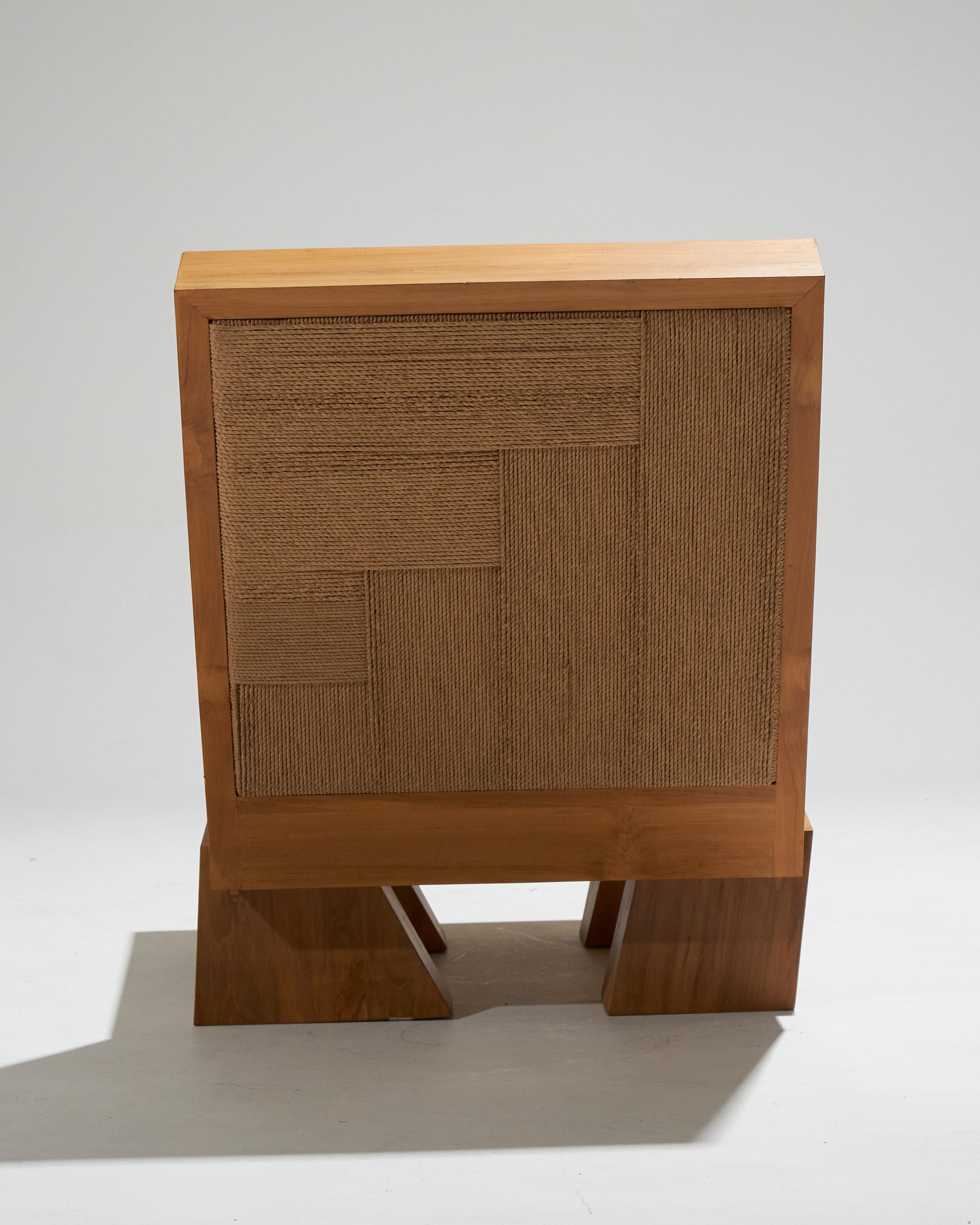 Block Armchair in natural rope For Sale 10