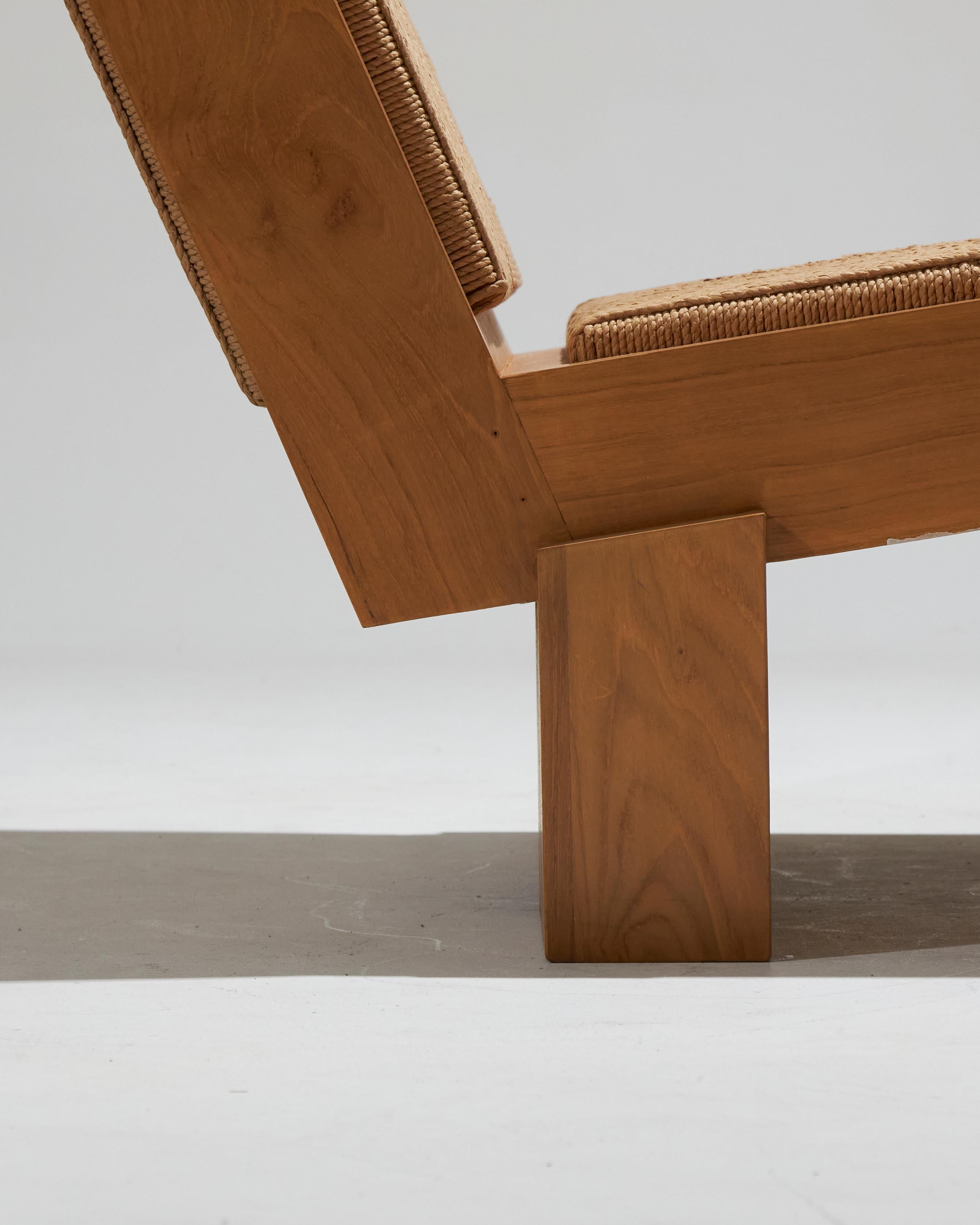 Block Armchair in natural rope For Sale 13