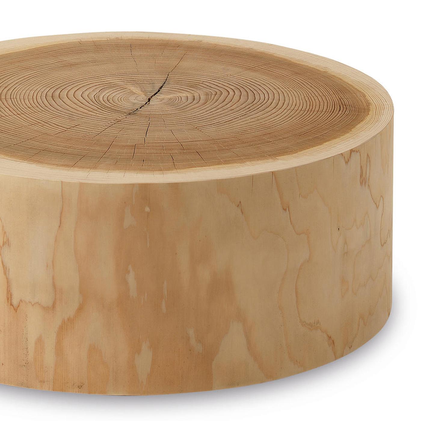 round wood block coffee table