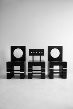 Block Chair I in Solid Oak by Valeria Vasi